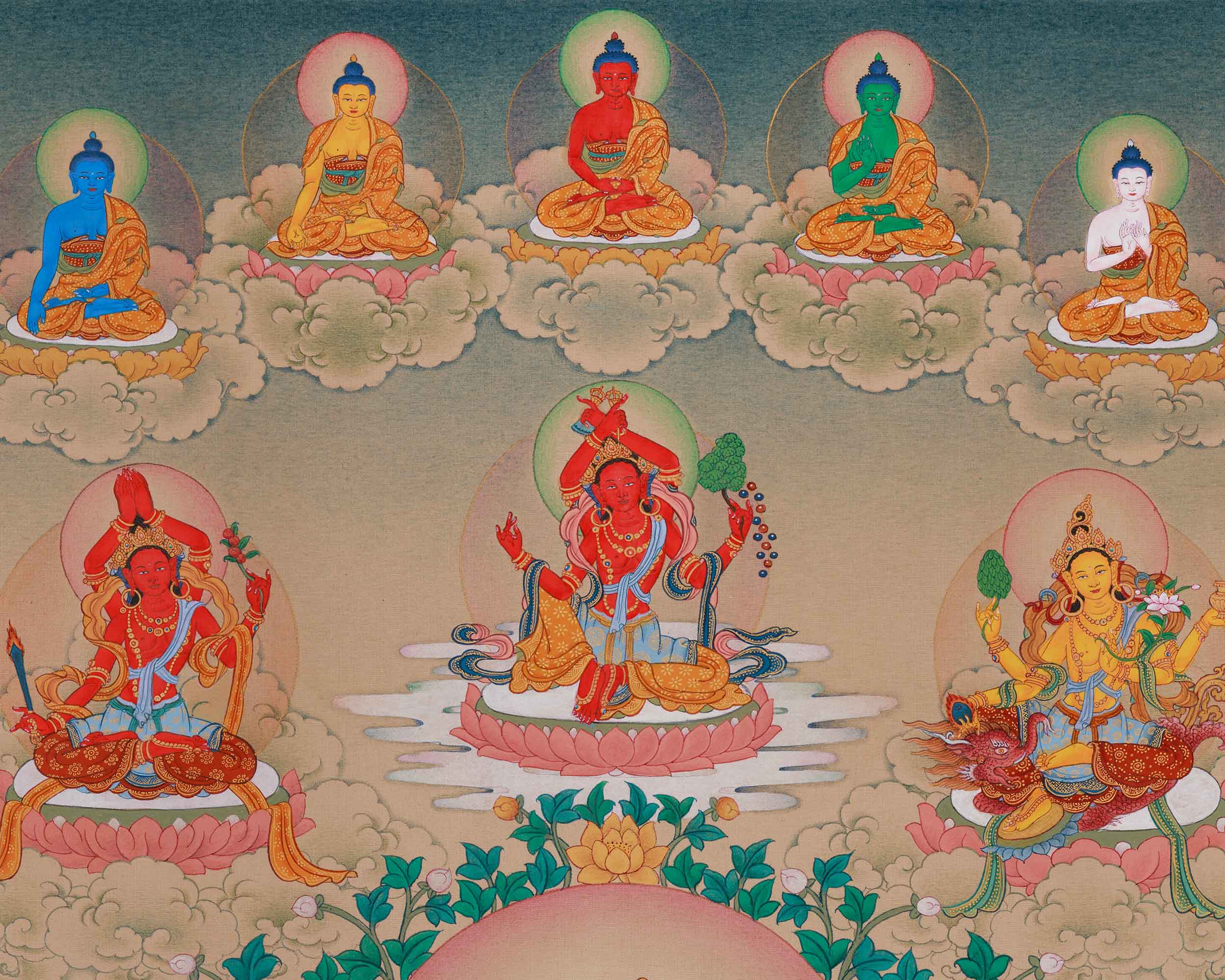 Traditional Thangka of 21 Tara | Compassion and Swift Protection