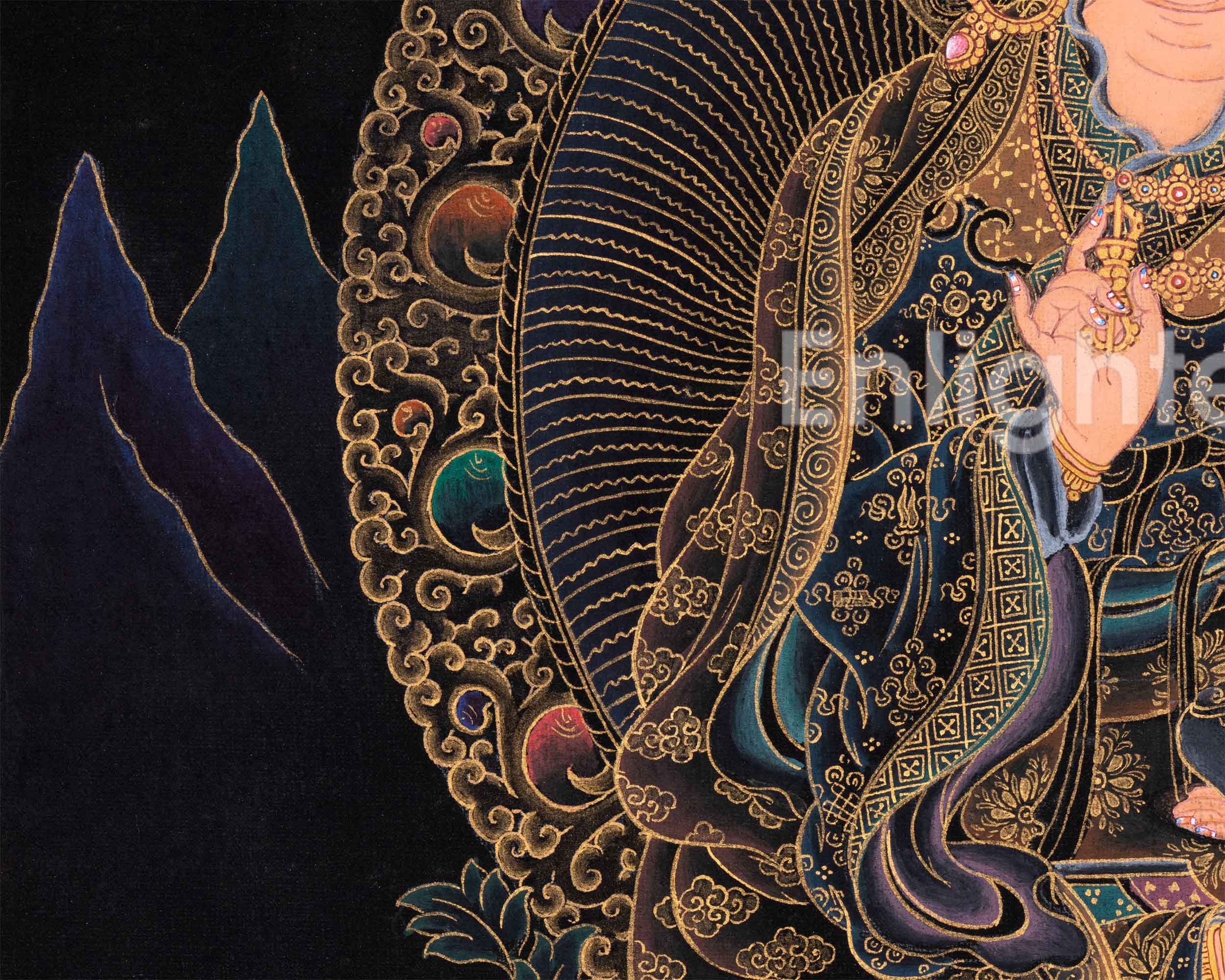 Tibetan Thangka of Padmasambhava | The Lotus Born Master | Traditional Artwork