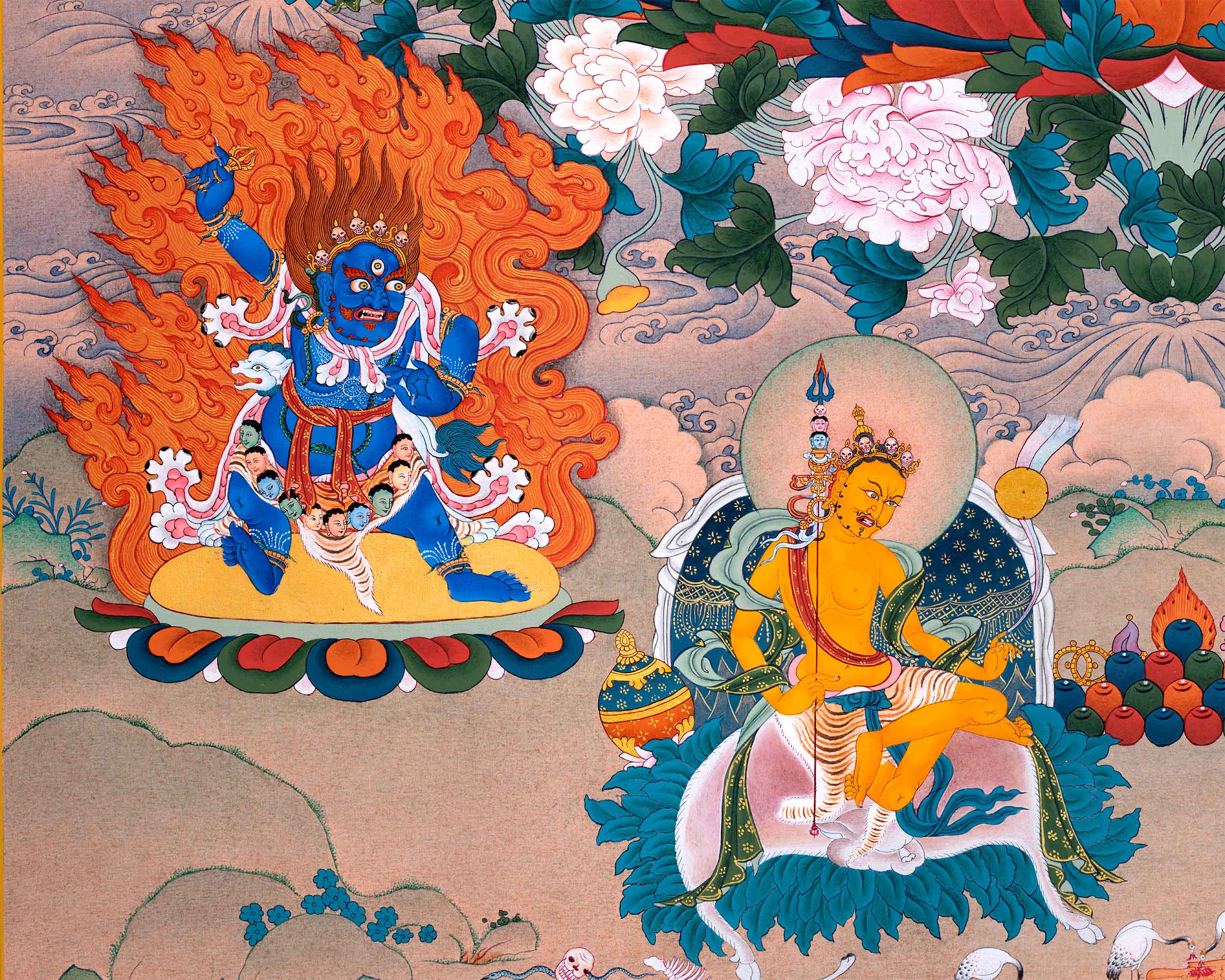 Guru Sangye Thangka | Hand Painted Art of Guru Rinpoche's Eight Manifestation | The Lotus Born