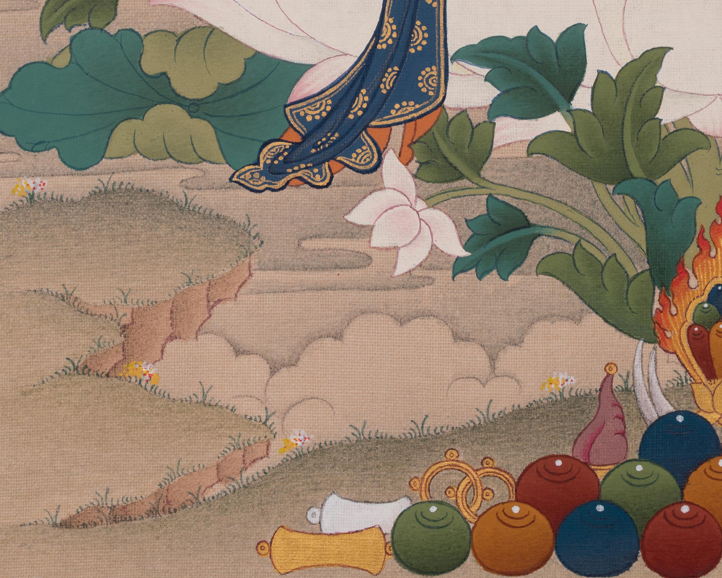 White Tara Divine Artwork | Longevity Deity | Seven Eyed Goddess | Sita Tara