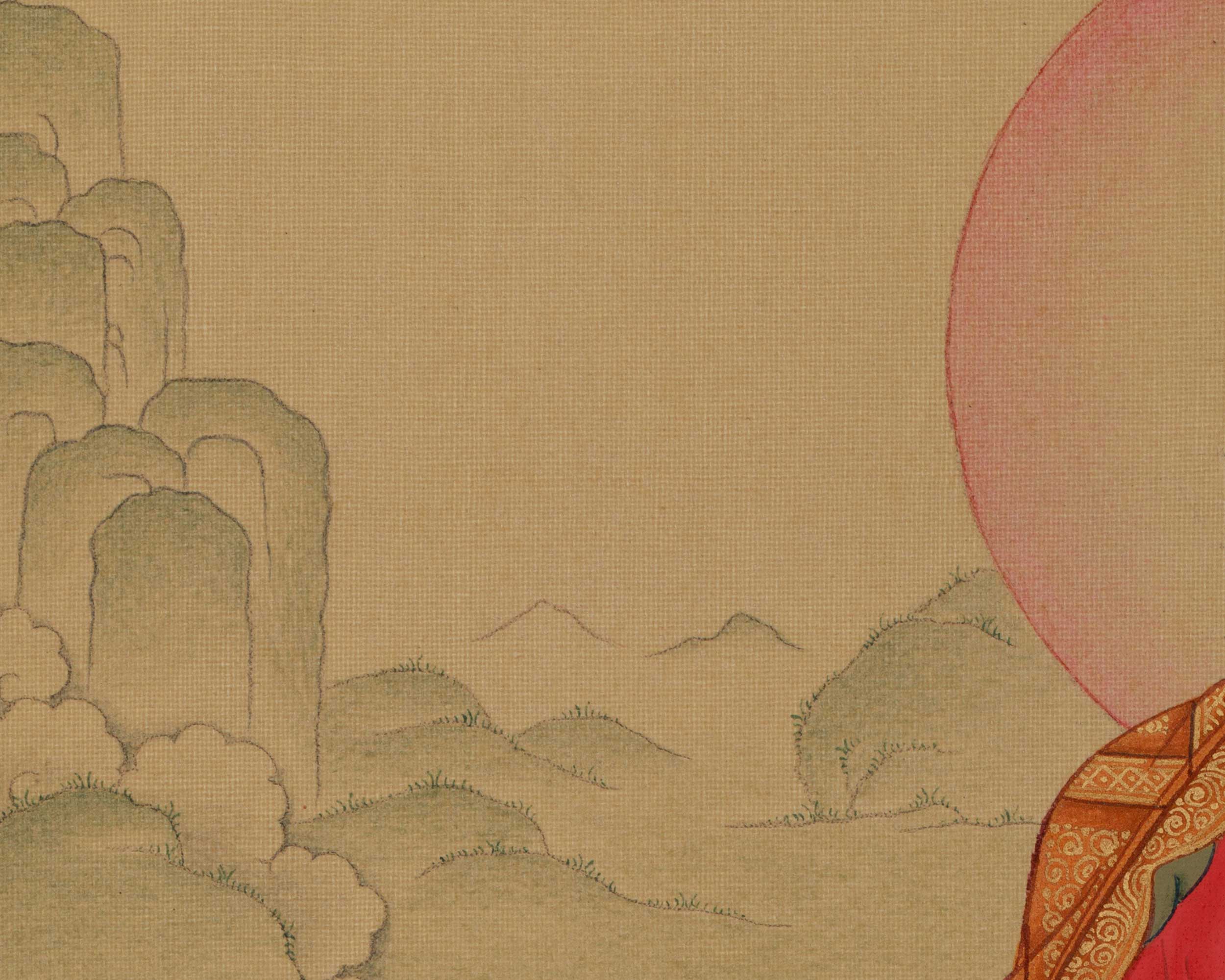 Dhyani Buddha Amitabha with Amitayus | A Sacred Thangka of Infinite Compassion and Longevity