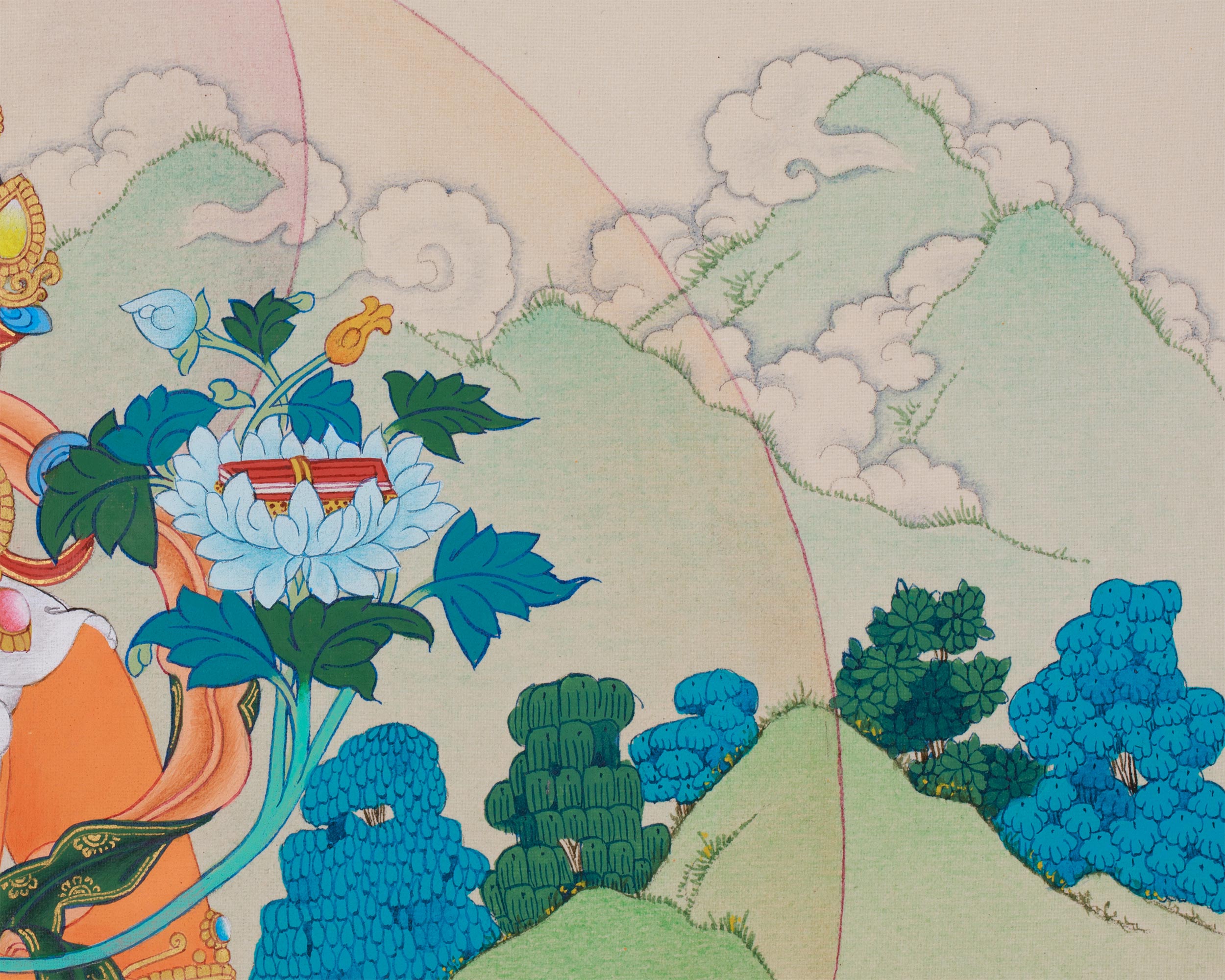 Handmade Manjushri Artwork | Bodhisattva of Wisdom Who Cuts Through Ignorance
