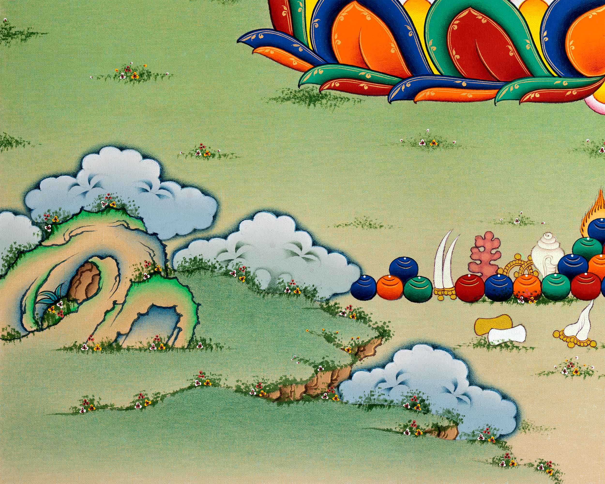 Chenrezig's Thangka Print for Inner Tranquility | The Bodhisattva of Compassion