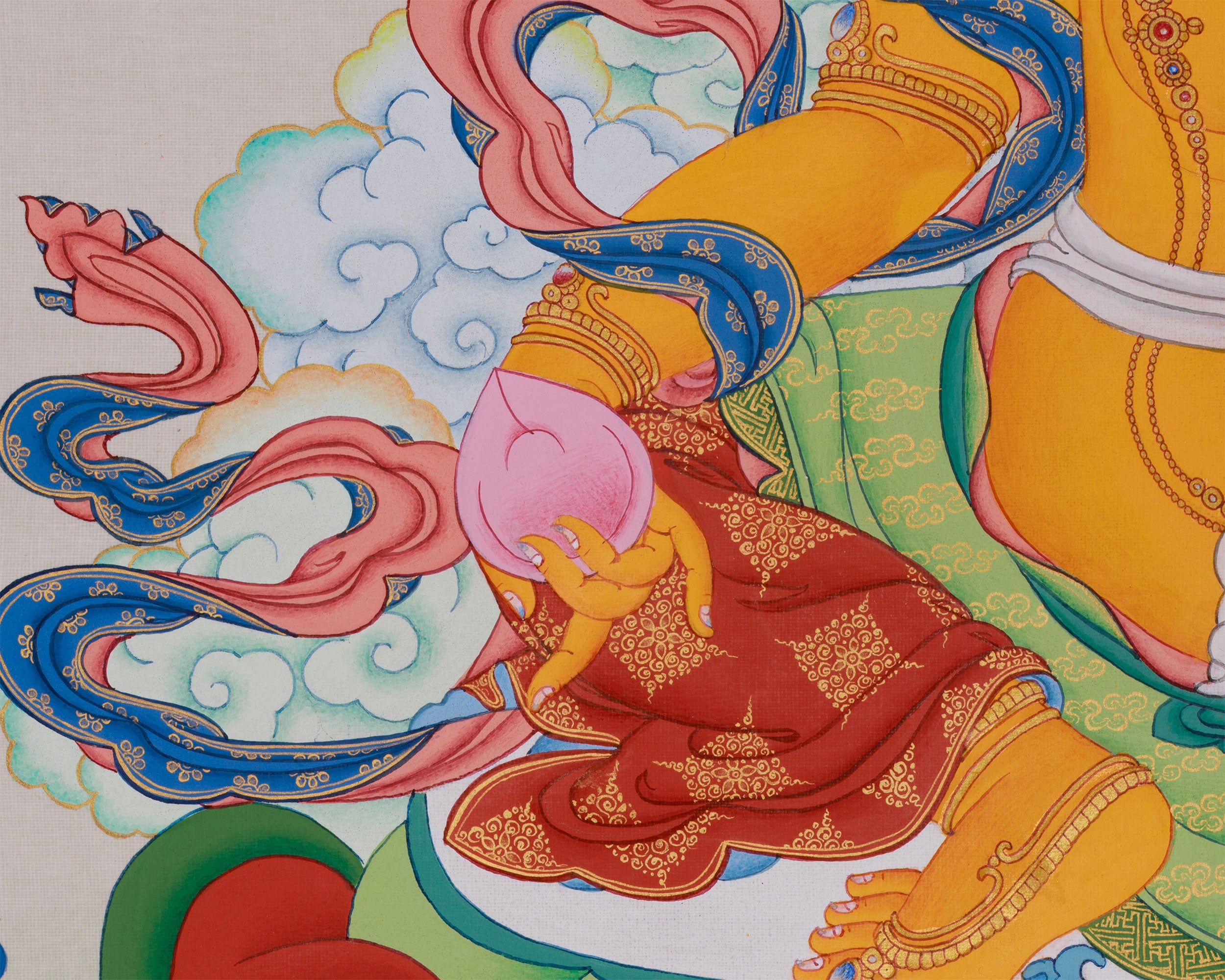 Dzambhala Thangka | Buddhist Deity of Wealth and Prosperity | BROCADE