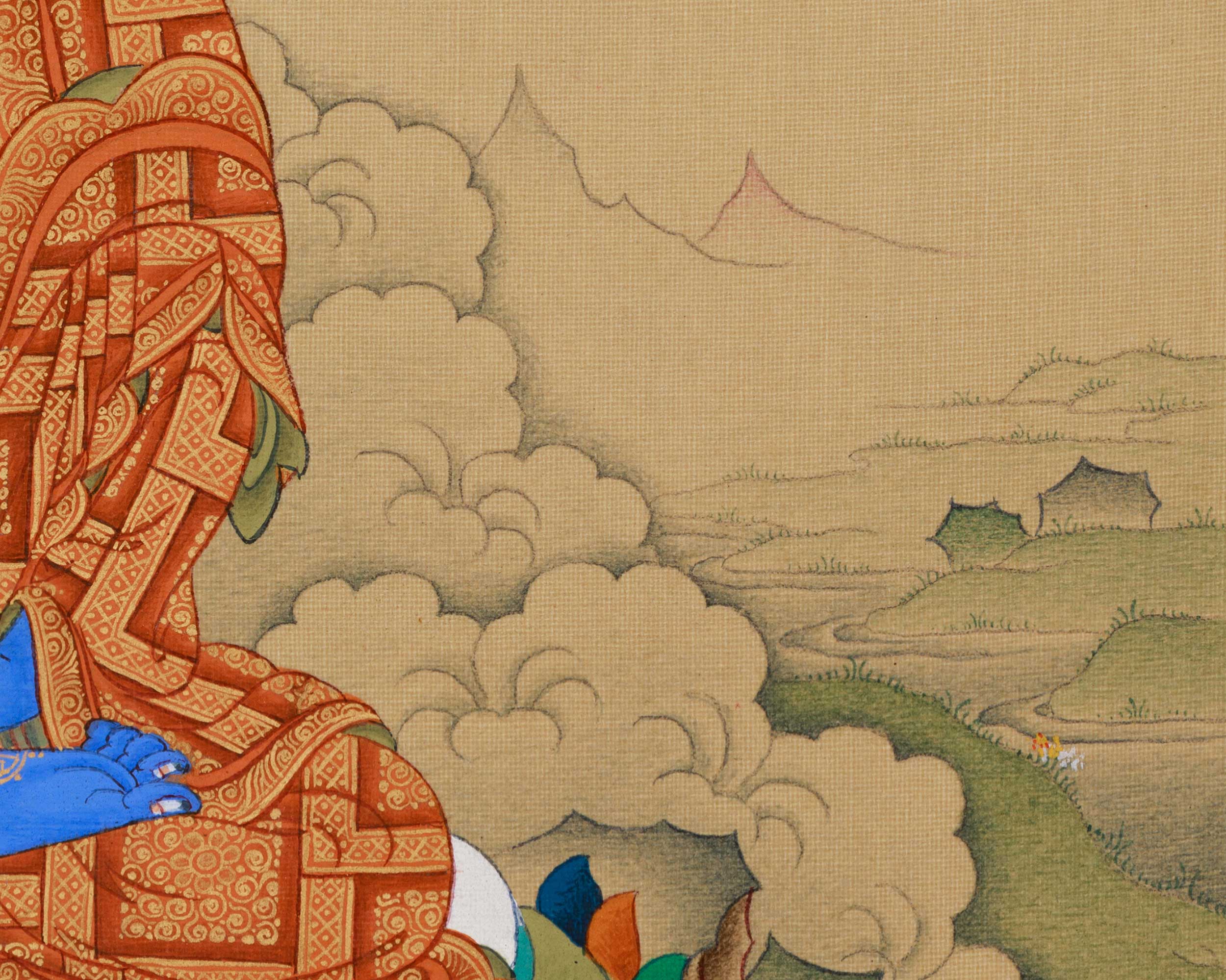 Tibetan Buddhist Healing Deity, Bhaisajyaguru Thangka | LHASA HUES