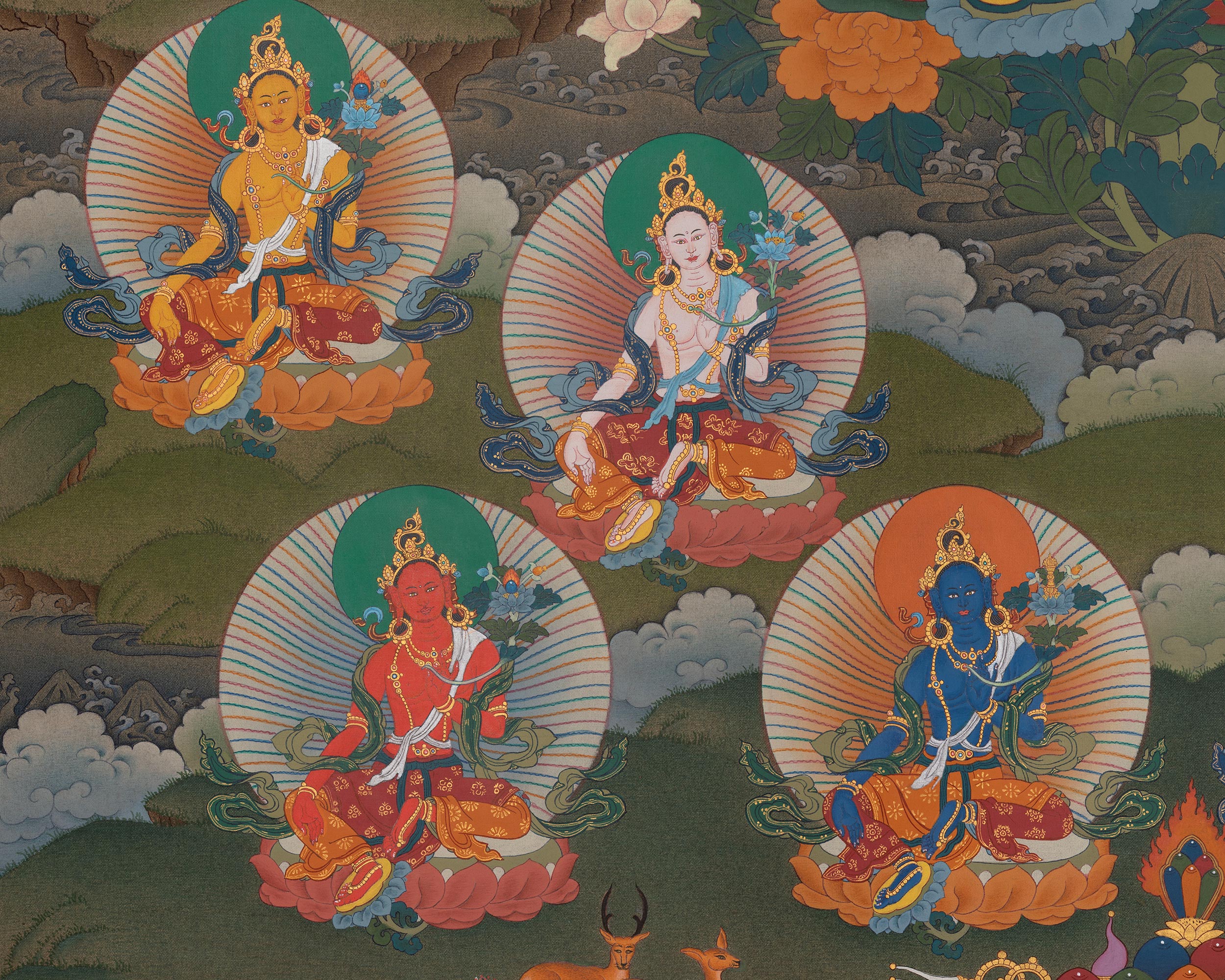 21 Tara Healing Artwork | Tara Manifestation Sacred Thangka | Compassionate Goddess