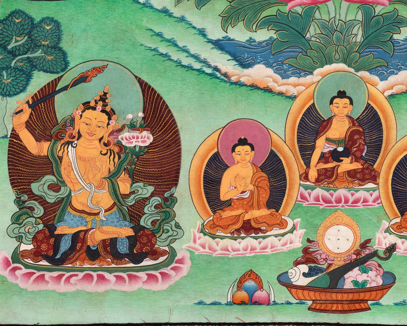 High-Quality Avalokiteshvara Mantra Practice Thangka Print | Chenrezig The Principle Patron Deity Of Tibet Wall Hanging