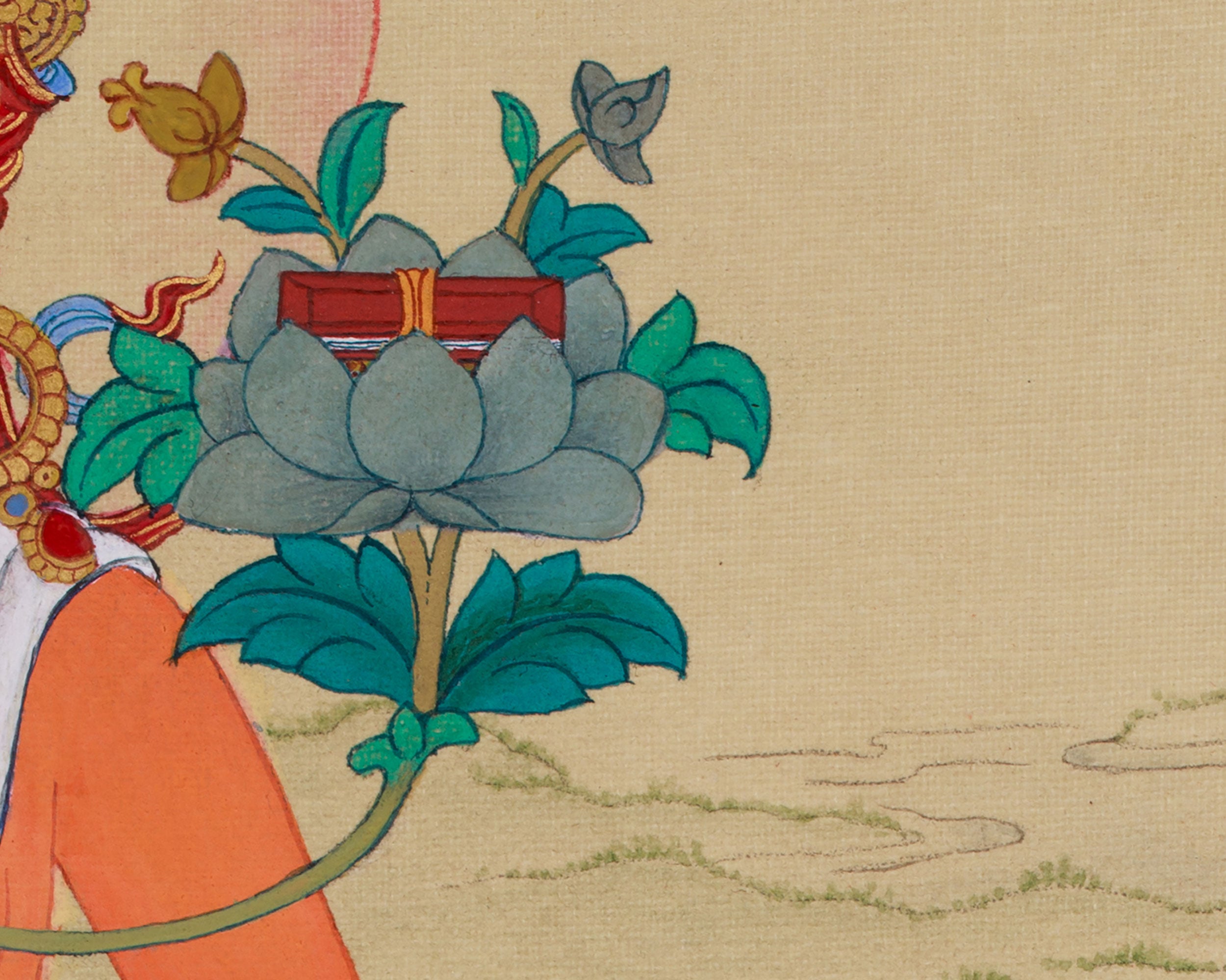 Traditional Manjushri With Mitrupa Thangka | A Gateway to Insight