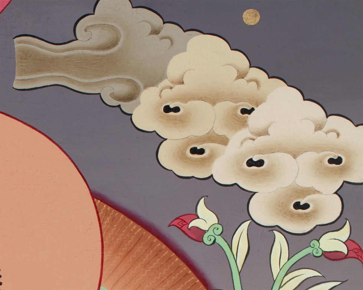Hand-Painted Thangka of Blue Buddha, Bhaisajyaguru | Tibetan Healing Buddha