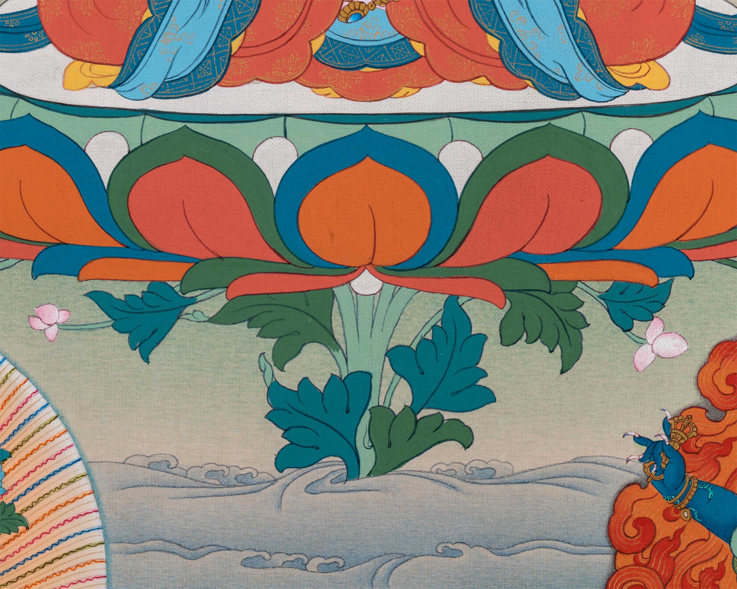Chenresig, Manjushri and Vajrapani Thangka Print | Digital Printing