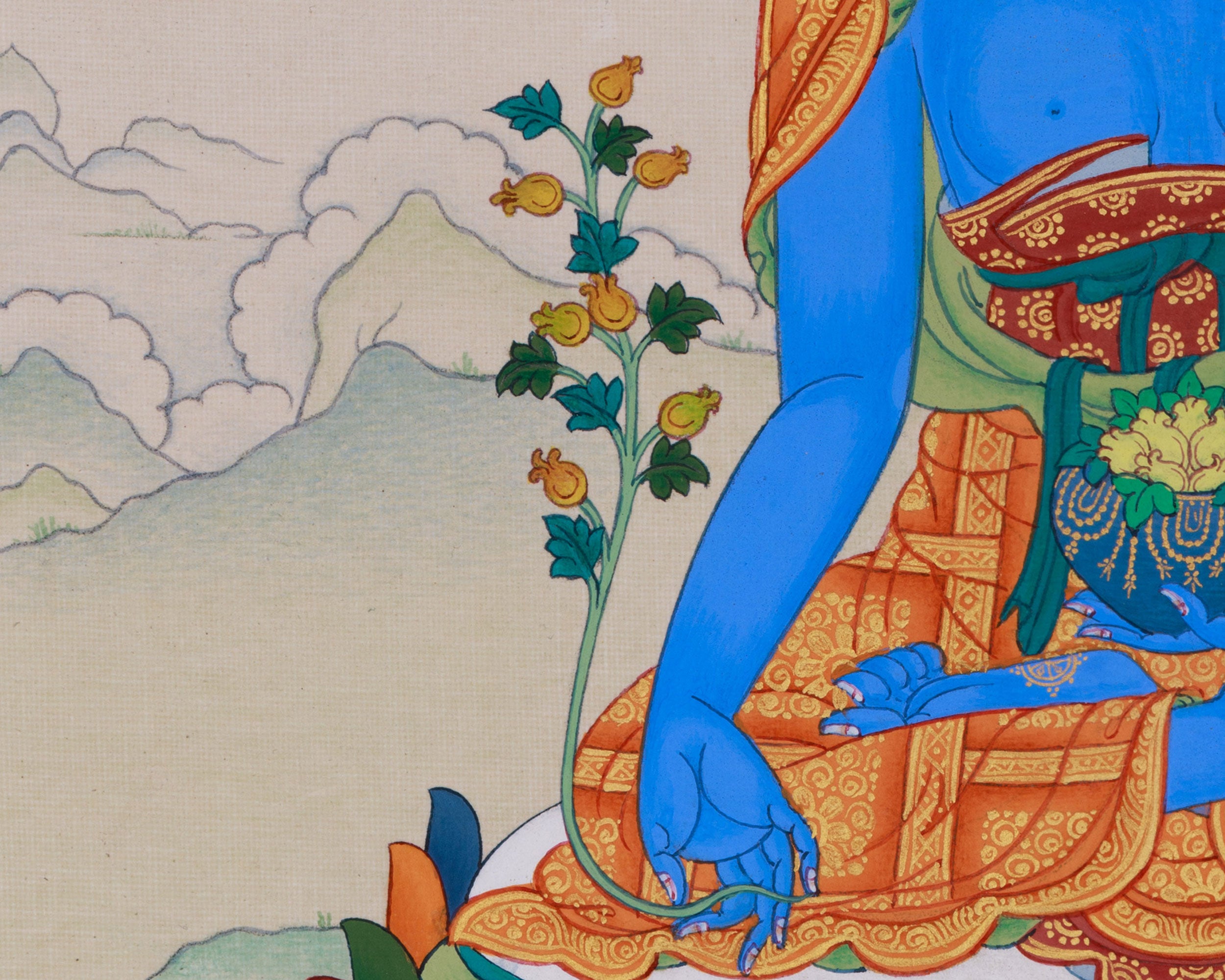 Medicine Buddha, Buddha of Health Thangka | Embodying Healing and Wellness