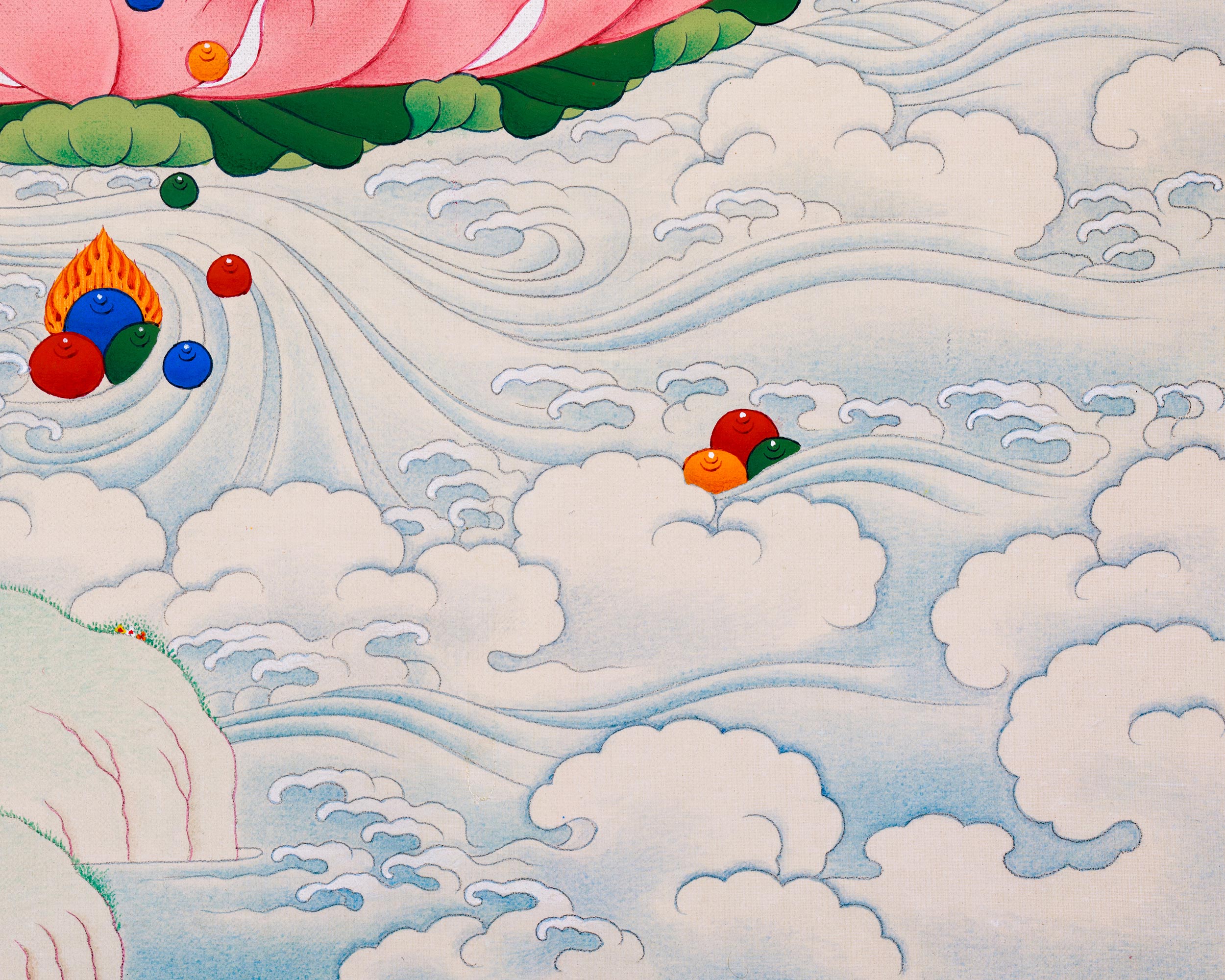 Hand-Painted Dzambhala Thangka | God of wealth