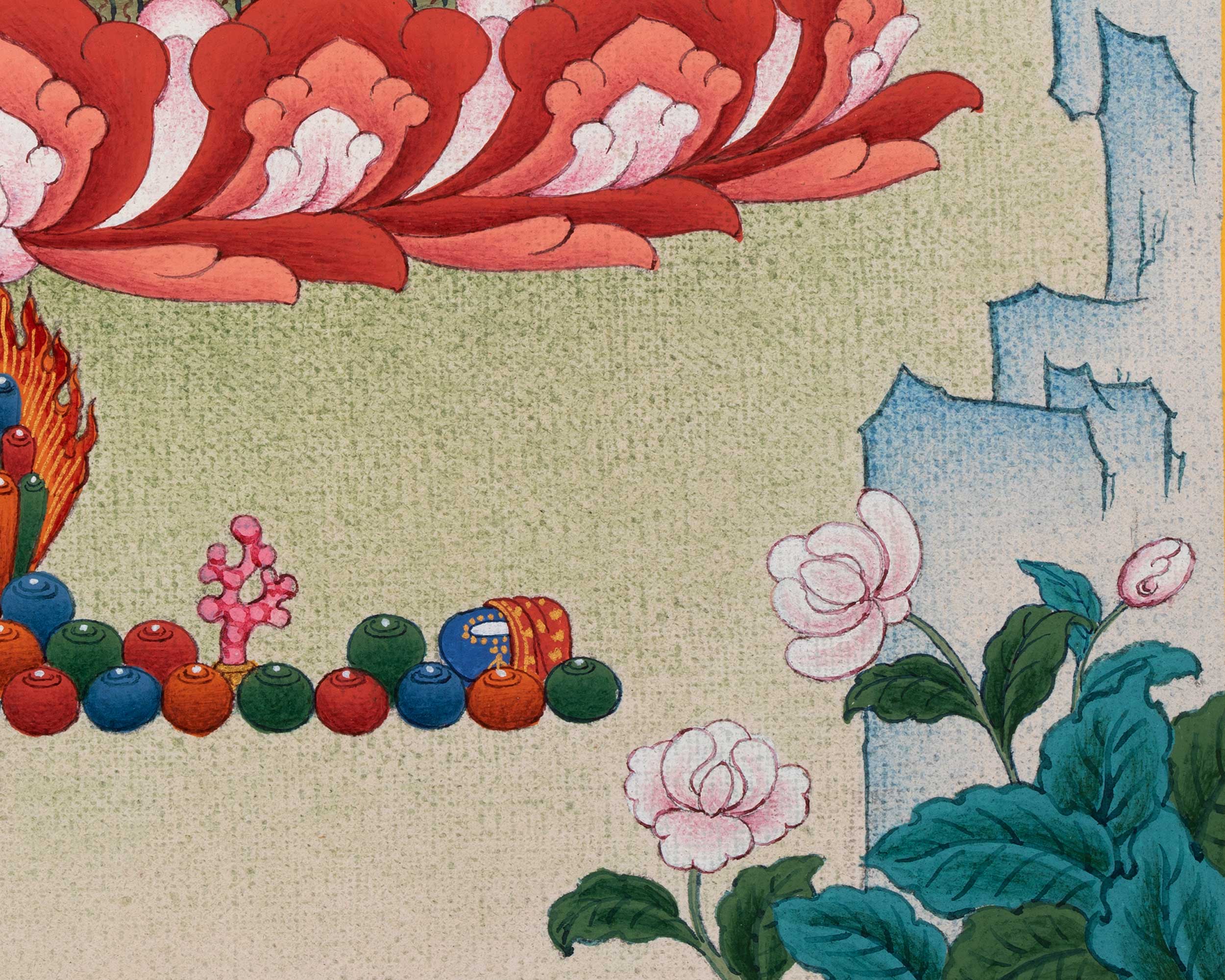 Small White Tara Thangka for Practice