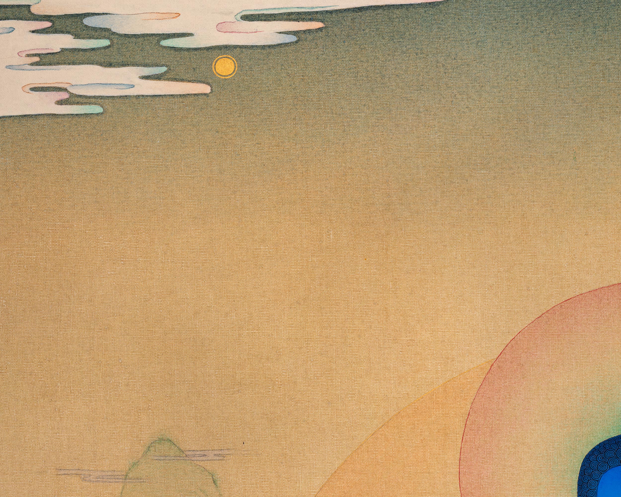 Radiant Medicine Buddha Thangka Print (18x23 inches)