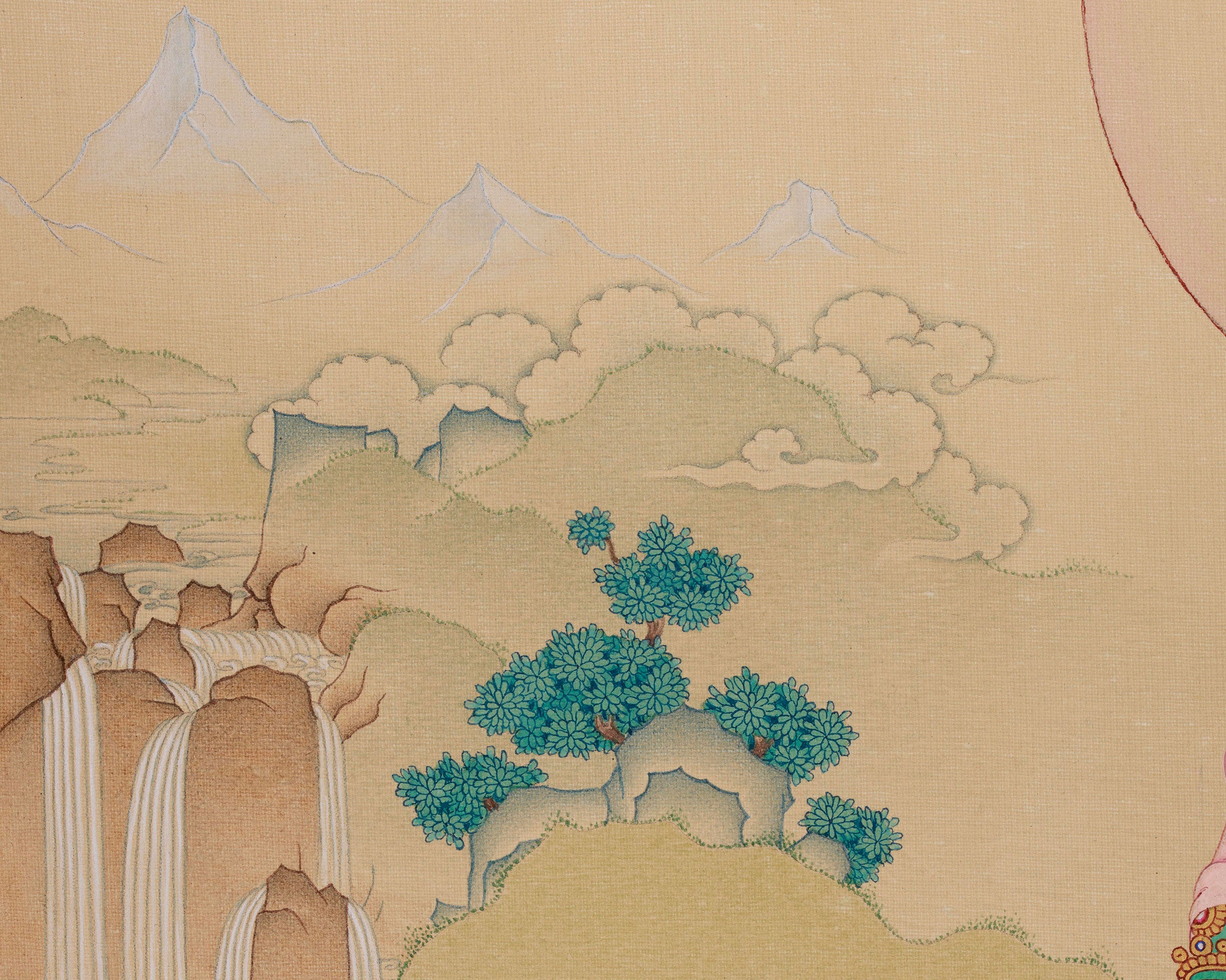 Beautiful Tibetan Female Buddha Green Tara Thangka | The Compassionate Savior of the Universe