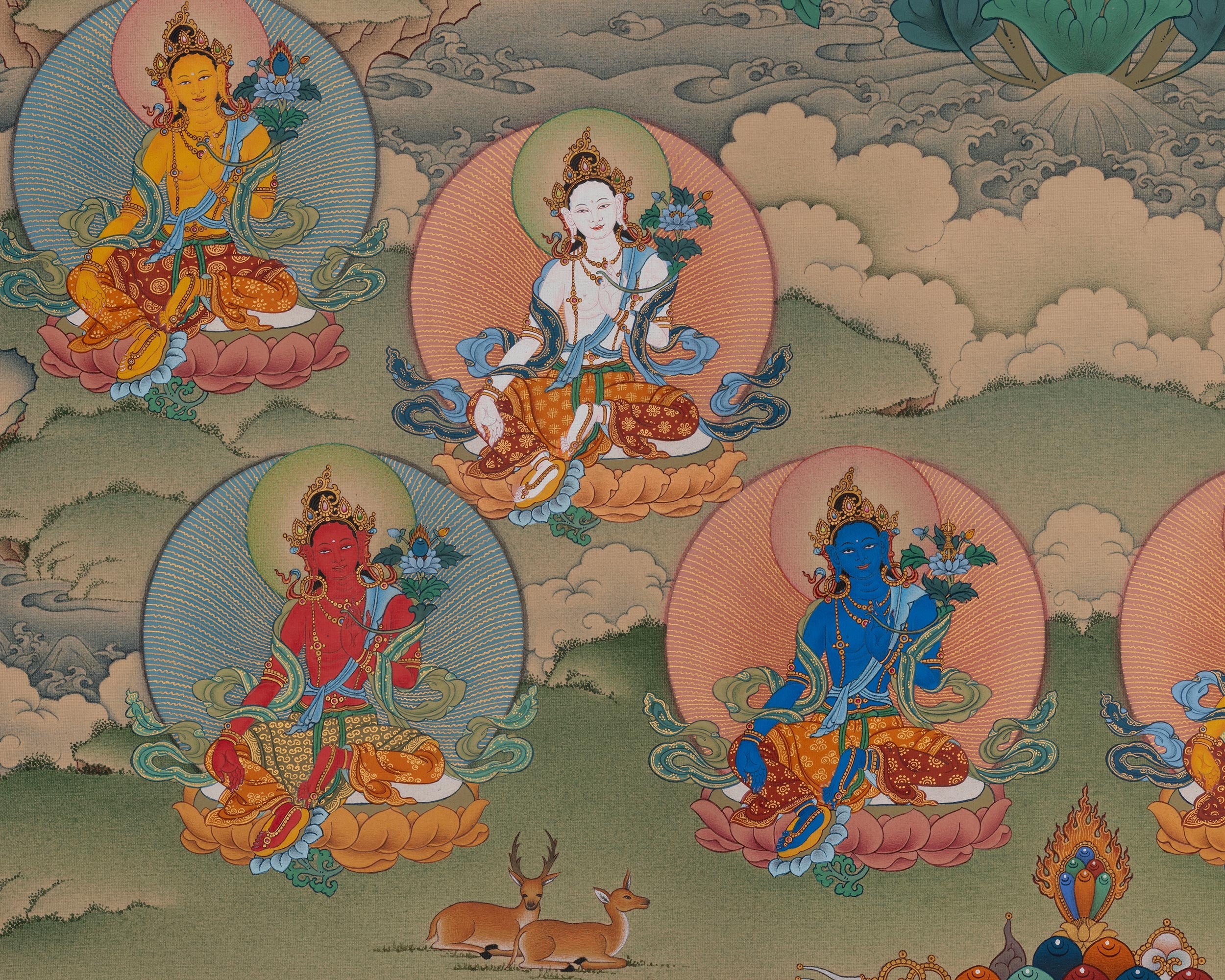 21 Tara Sacred Thangka | Himalayan Compassion Art | Spiritual Gift