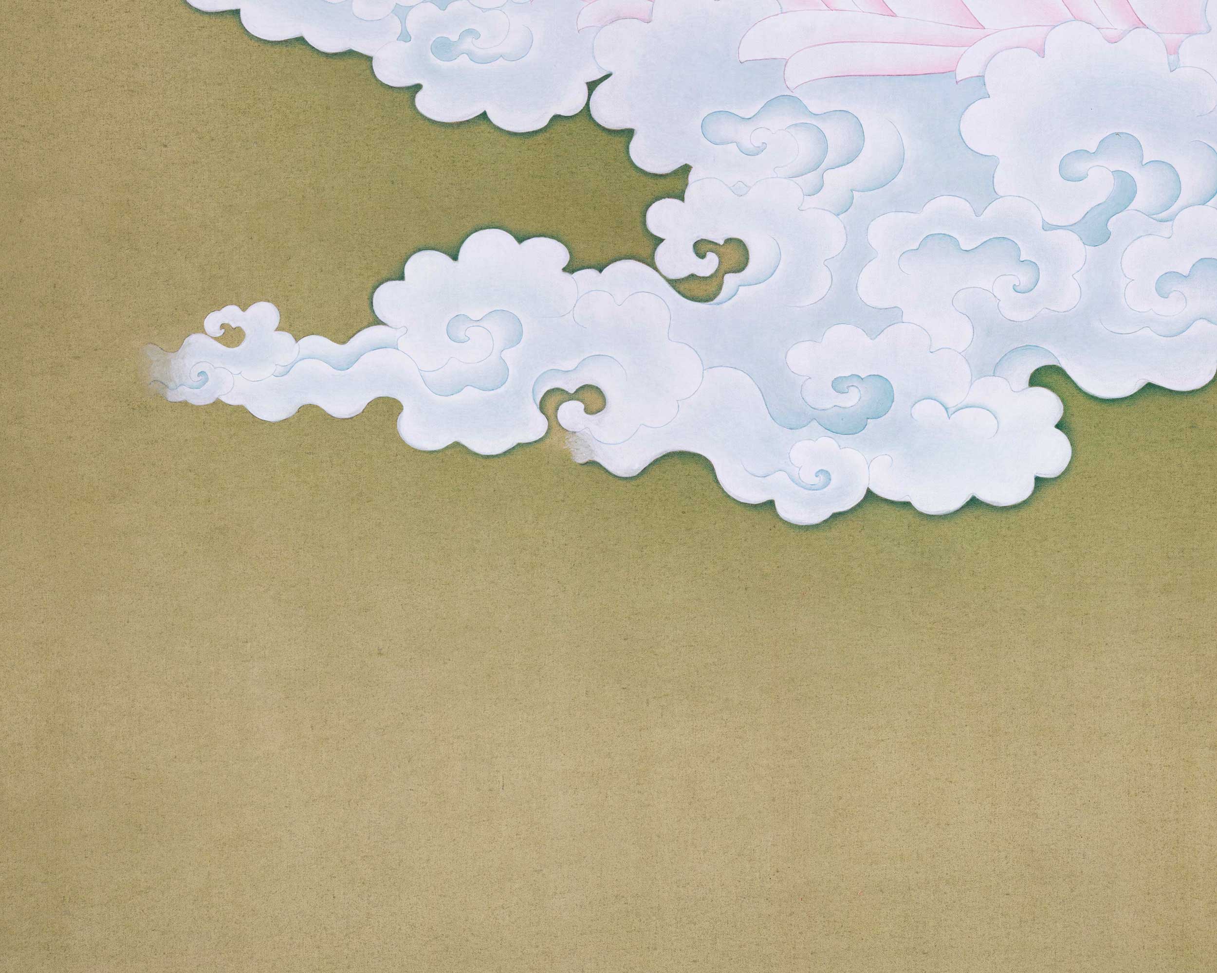 Chenrezig Healing Compassion Hand painted Thangka, Minimalistic Compostion