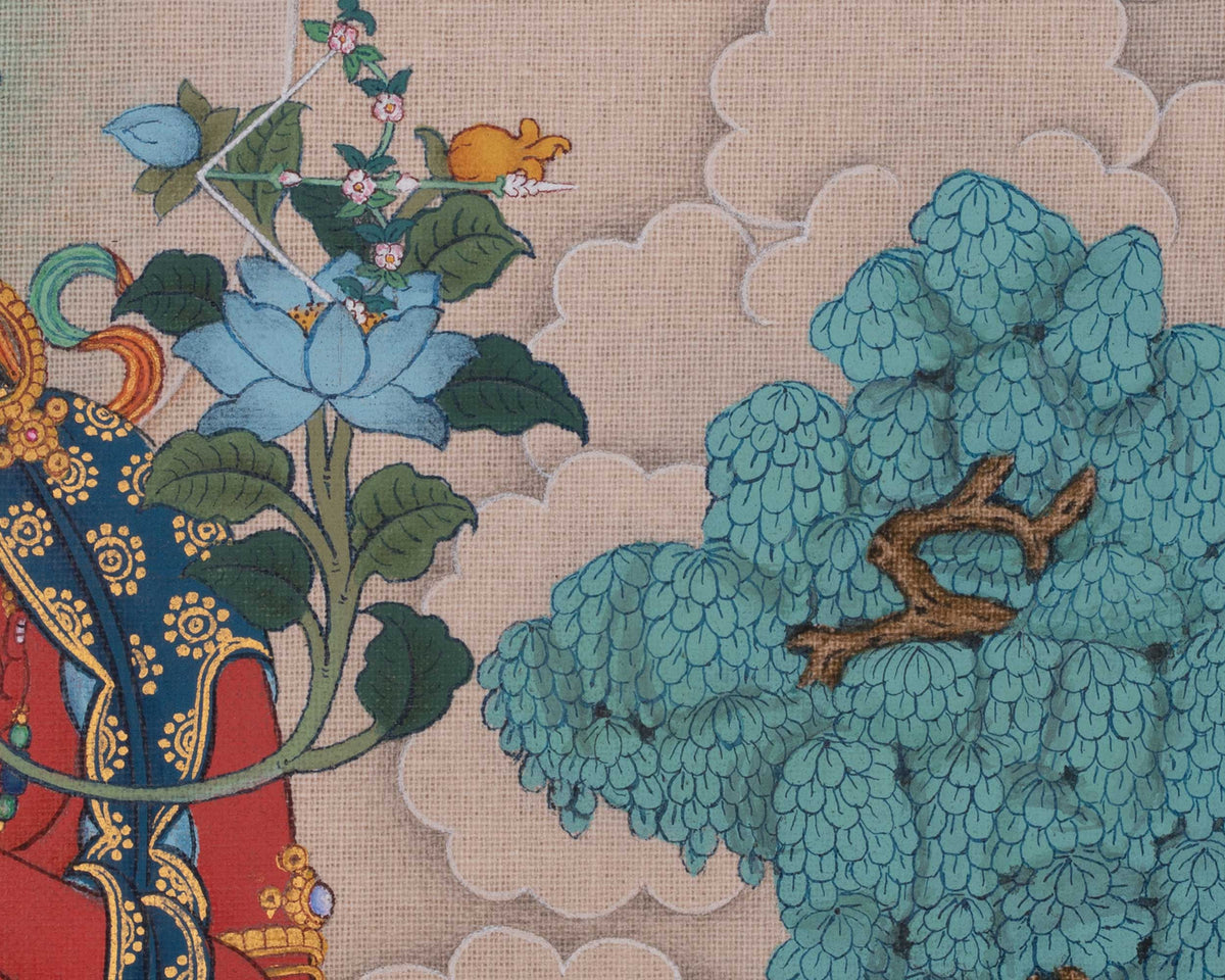 Red Tara Spiritual Thangka | Sacred Representation of Compassion and Enlightened Activity