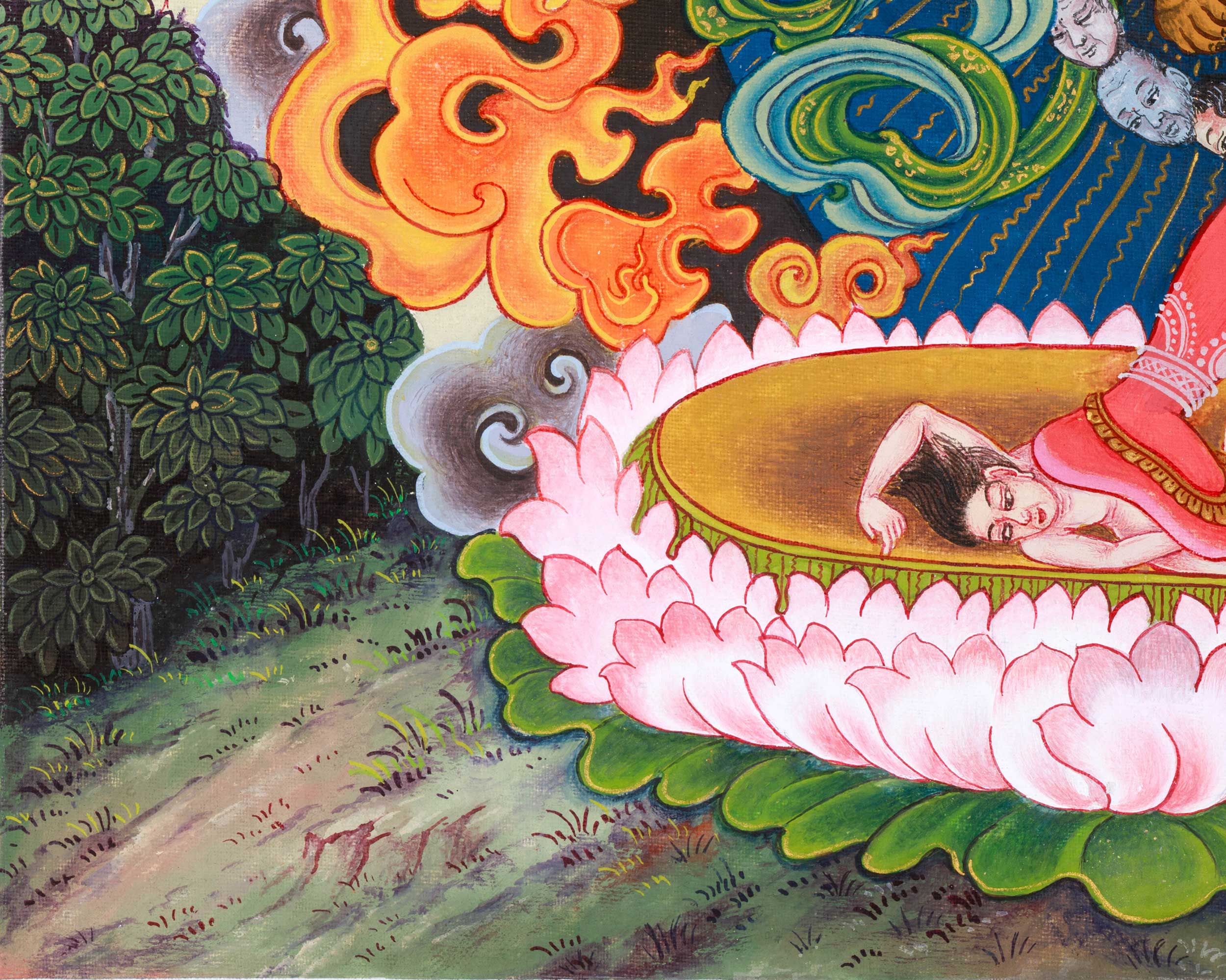 Hand-Painted Dorje Phagmo Thangka | The Thunderbolt Goddess | Thangka Painting for Spiritual Growth