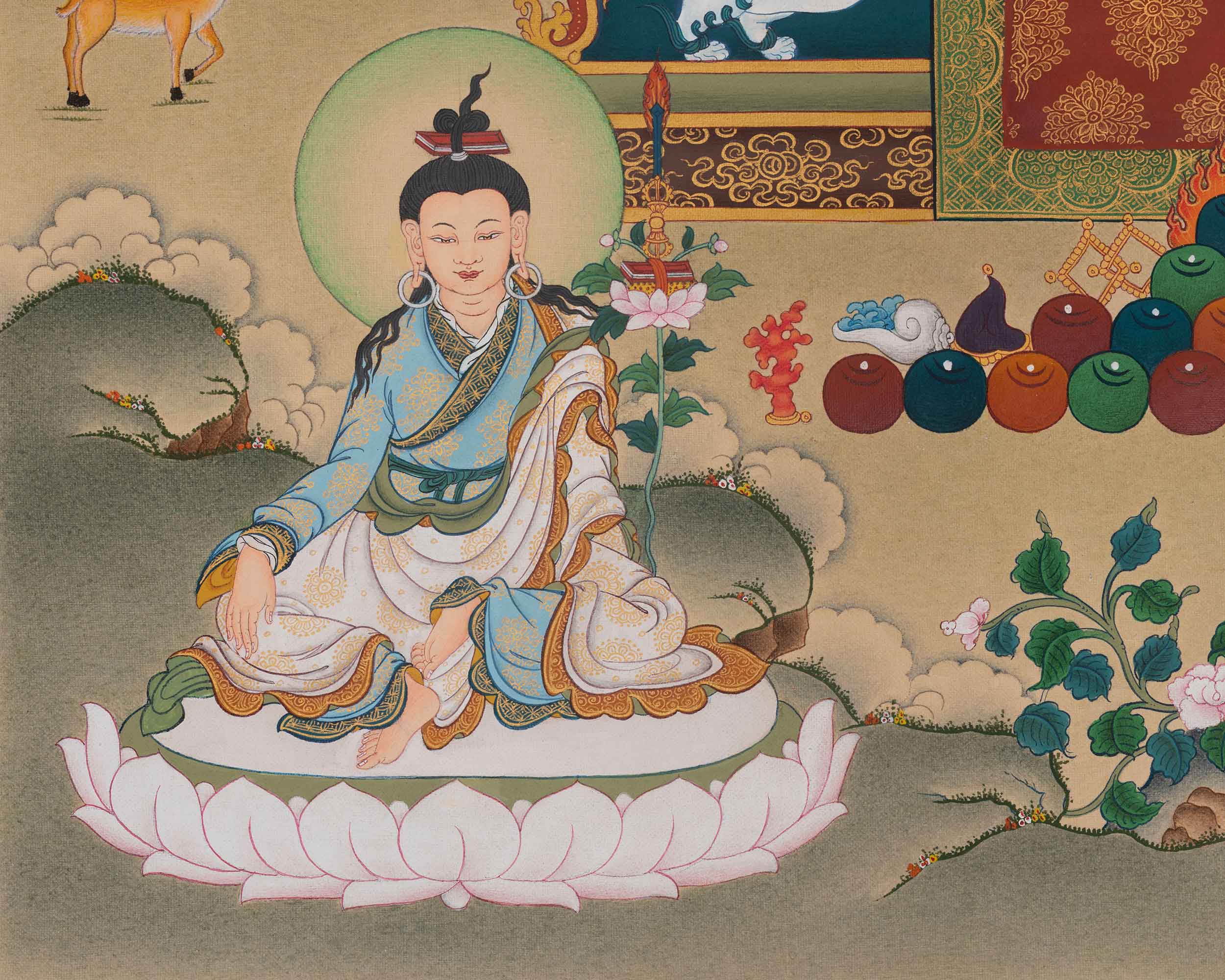 Longchenpa Sacred Thangka | Traditional Nyingma Master Buddhist Artwork
