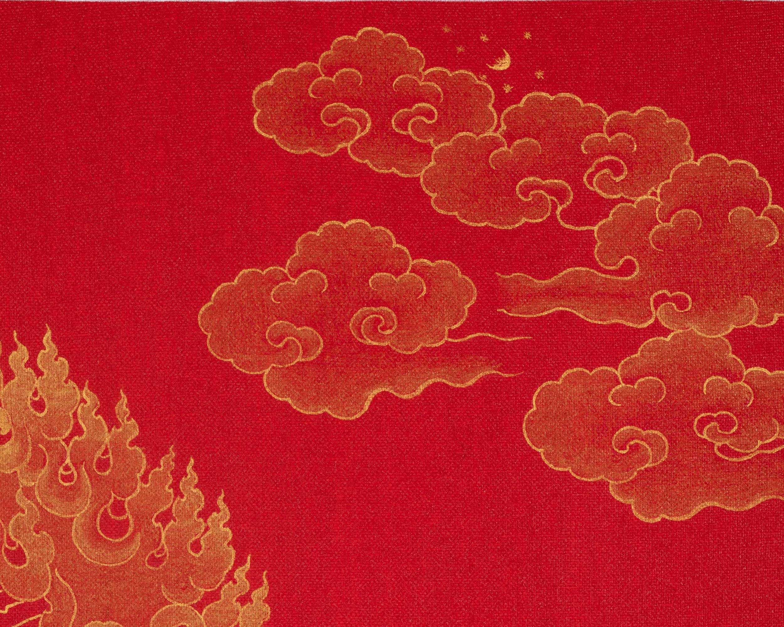 Red & Gold Vajravarahi Thangka | Dakini, Fierce Femininity | Traditional Buddhist Spiritual Wall Art