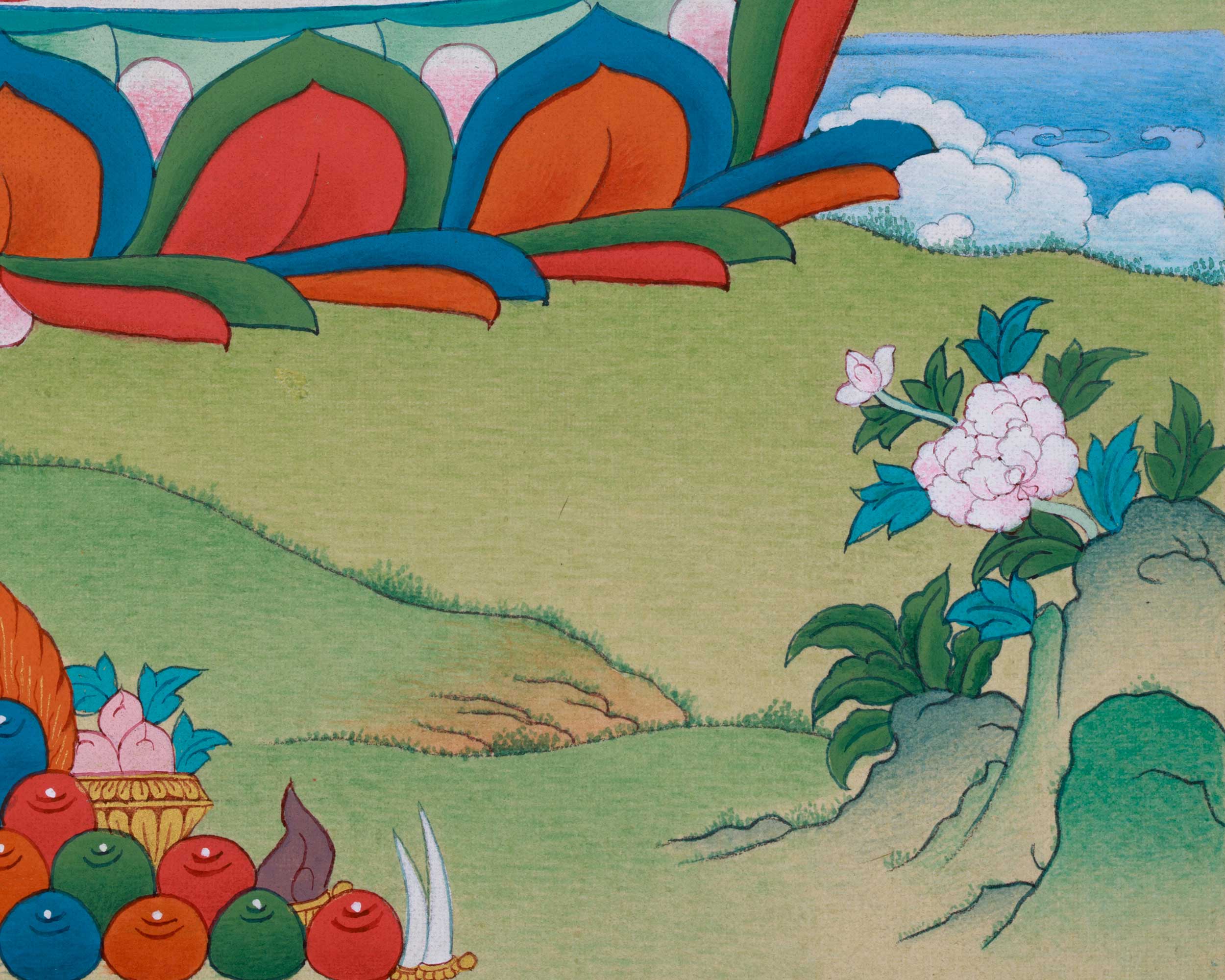 Small Chenresig Thangka in 24K Gold