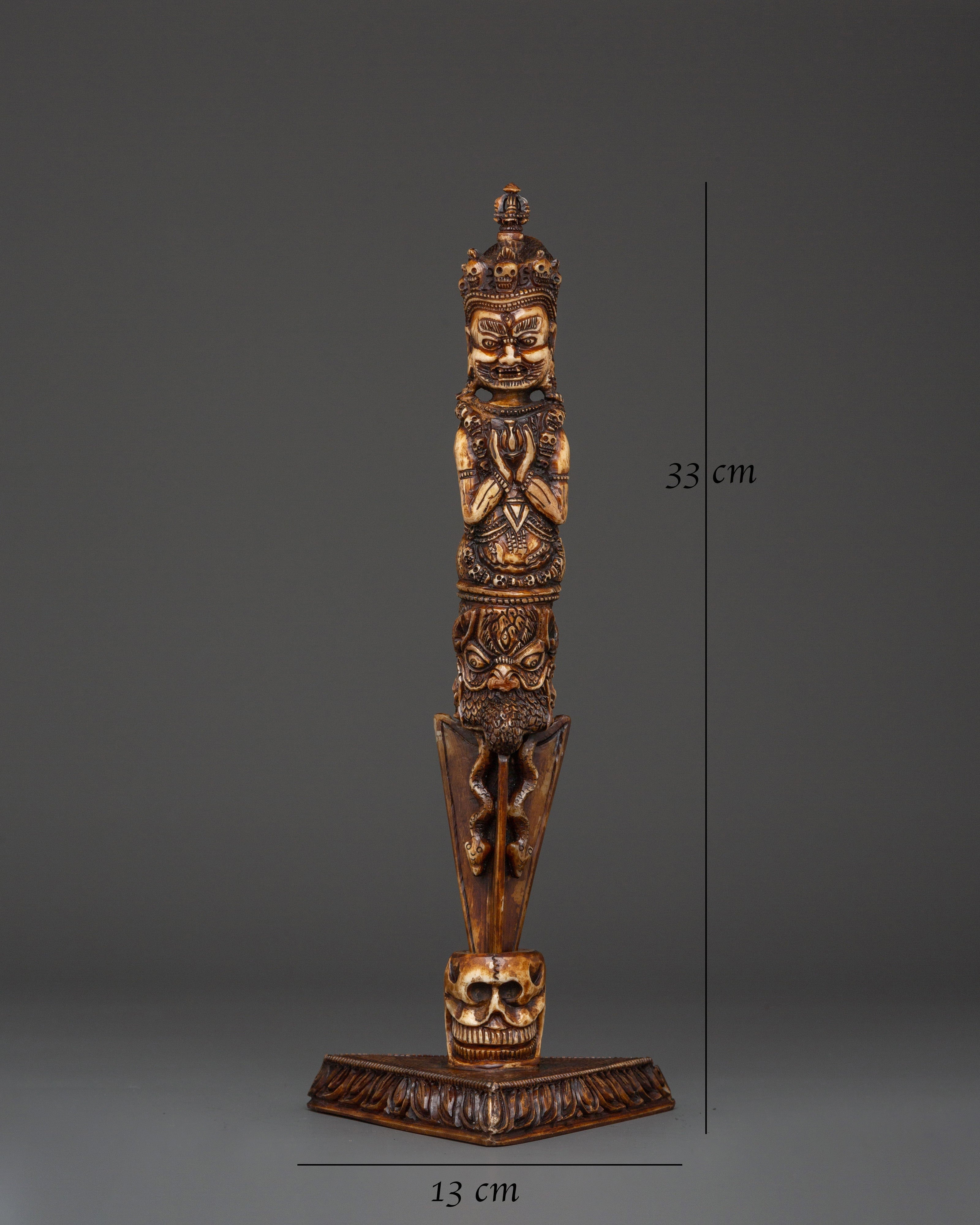 Handcrafted Vajrakila Buddhist Dagger | Ritual Phurba with Yak Bone