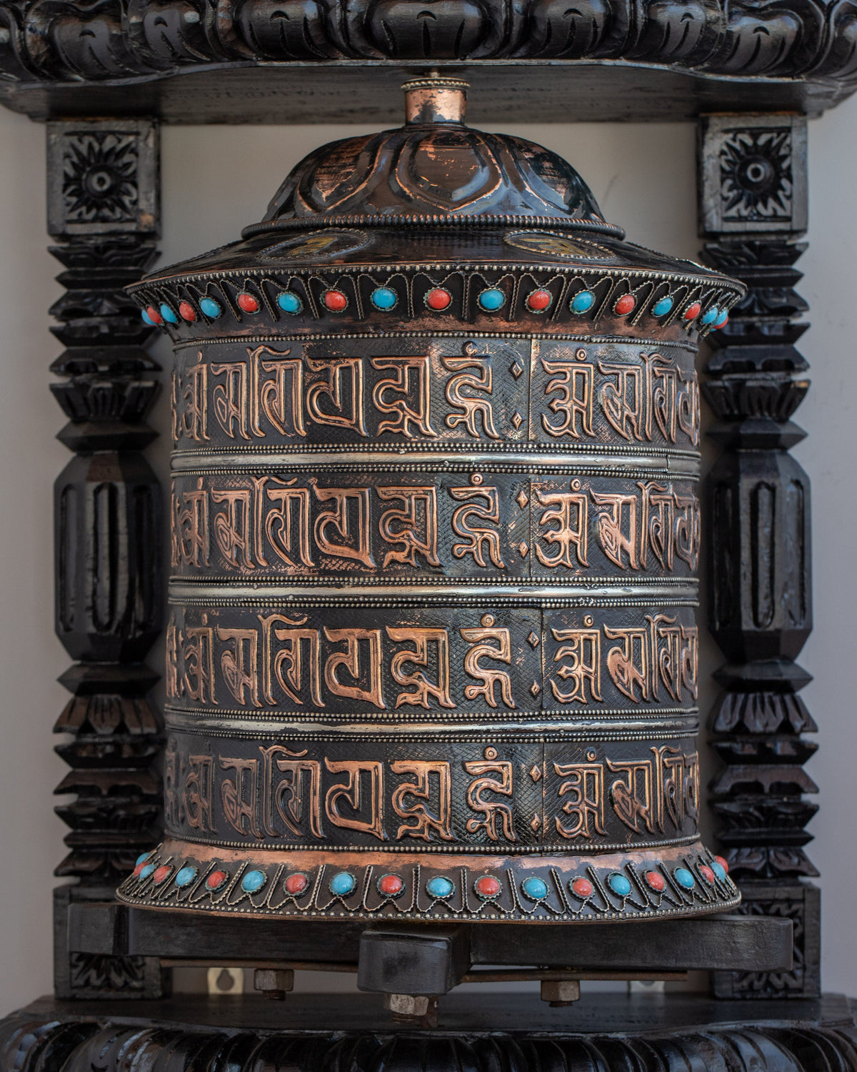 Tibetan mantra Prayer wheel | Copper & Brass Mantra Wheel | Buddhist Altar Decor