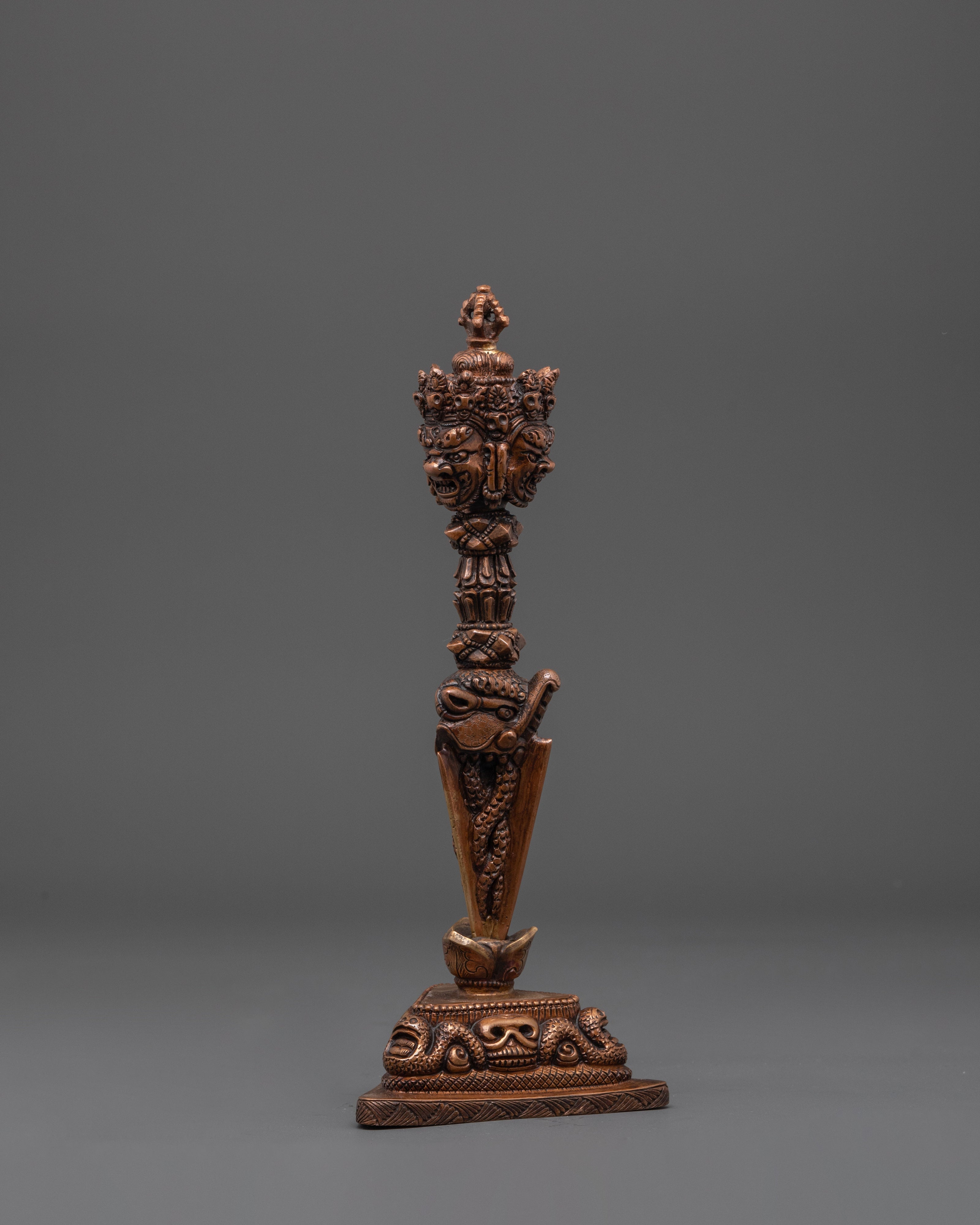 Handmade Copper Phurba For Ritual Ceremonies | Tibetan Buddhist Ritual Dagger