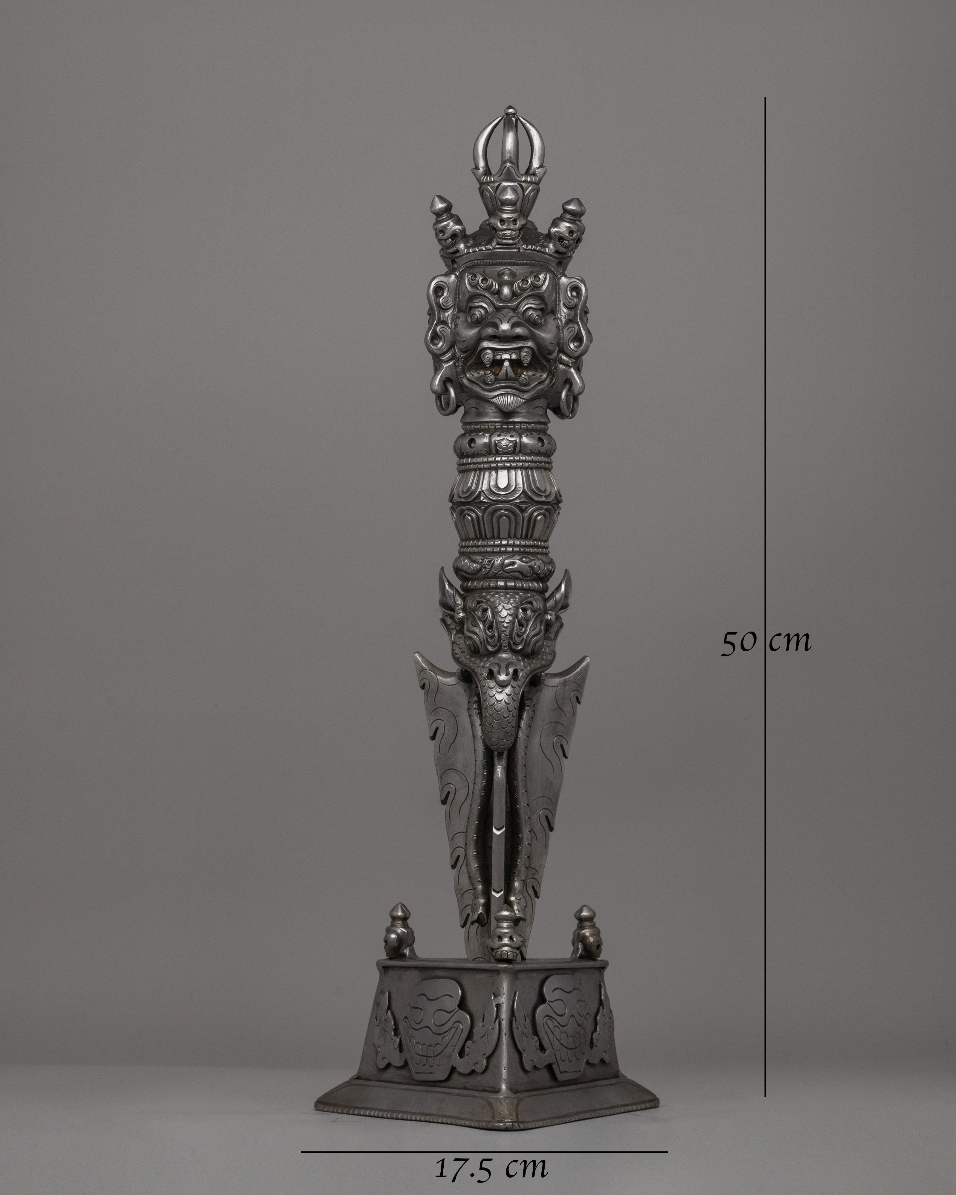 Handcrafted Iron Vajra Phurba | A Sacred Tibetan Ritual Artifact