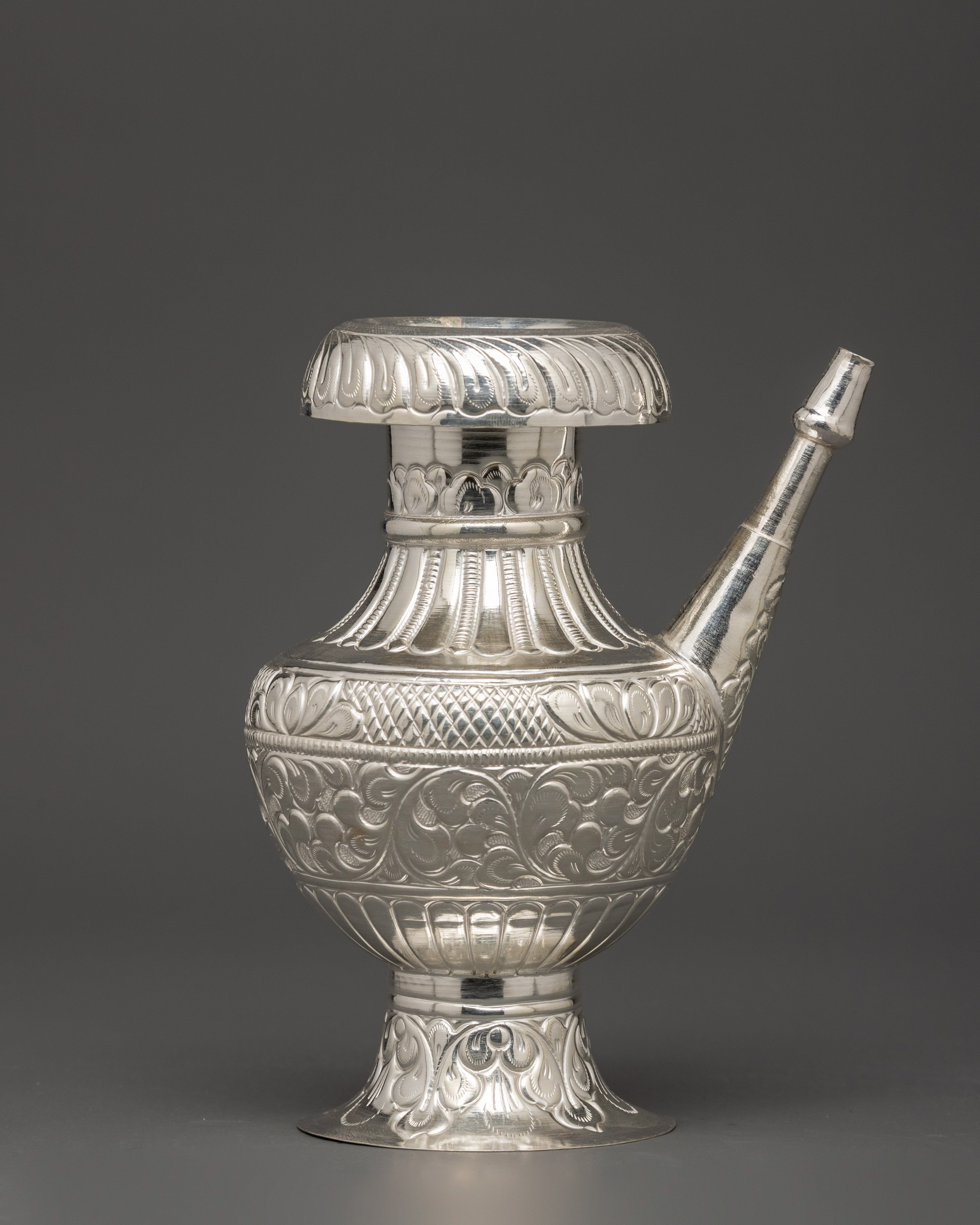 Pure Silver Karuwa with Floral Engraving