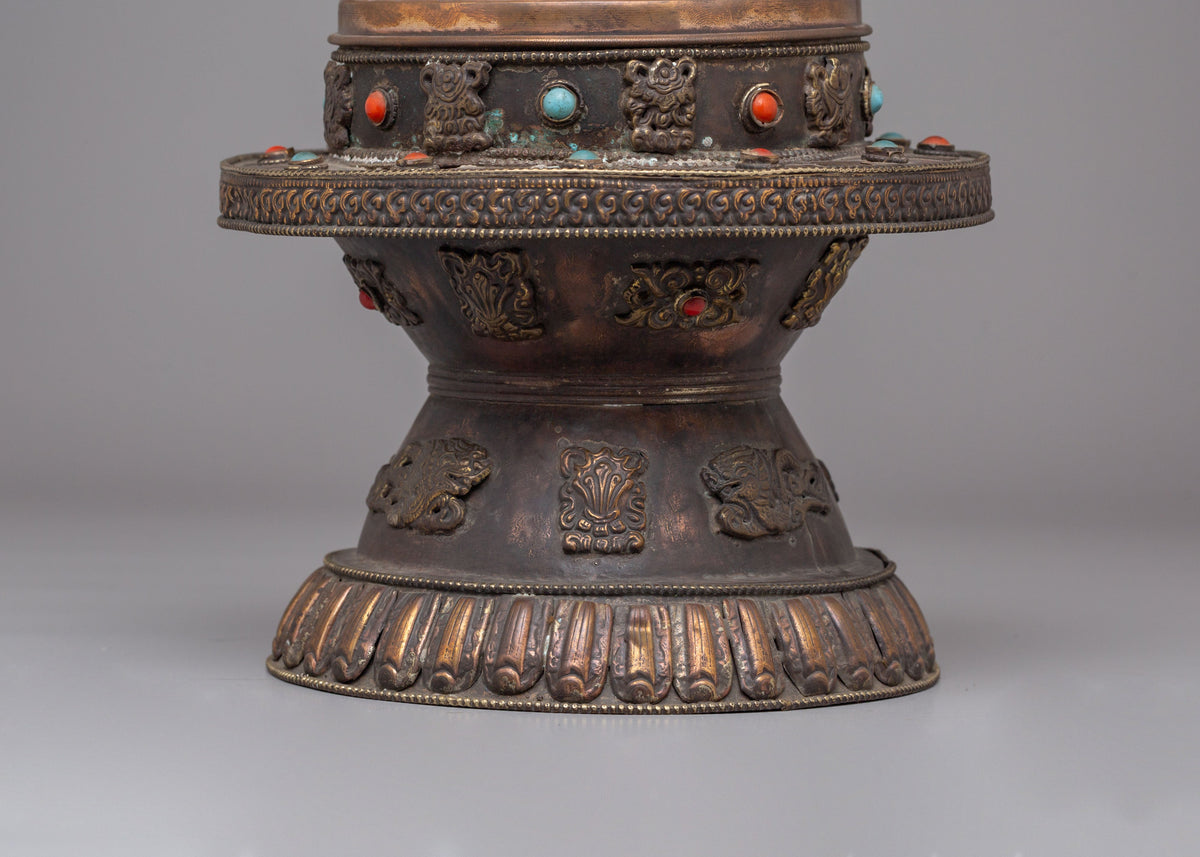 Incense Holder For Ritual | Copper Body With Gemstones