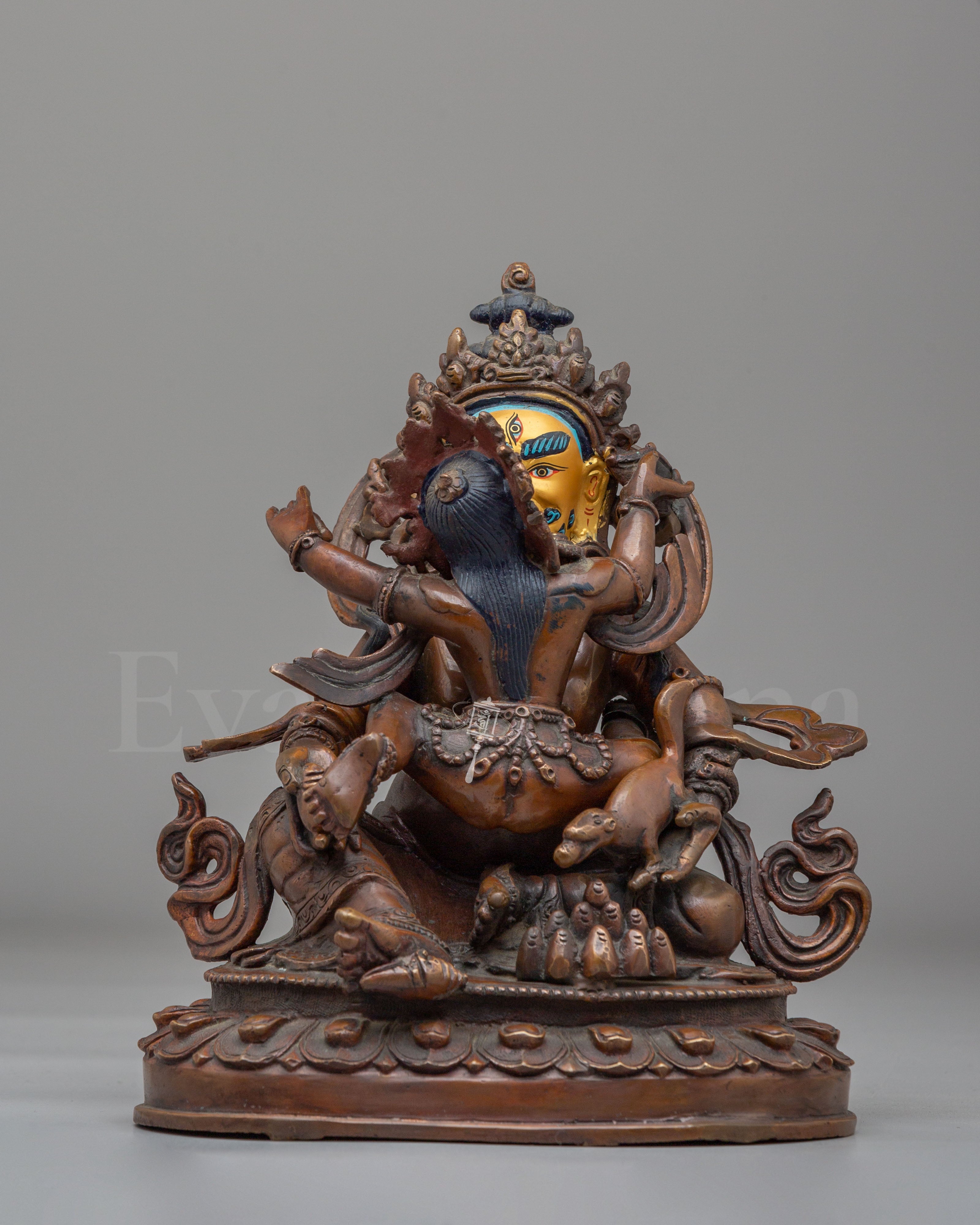 Buddhist Dzambhala with Consort Sculpture