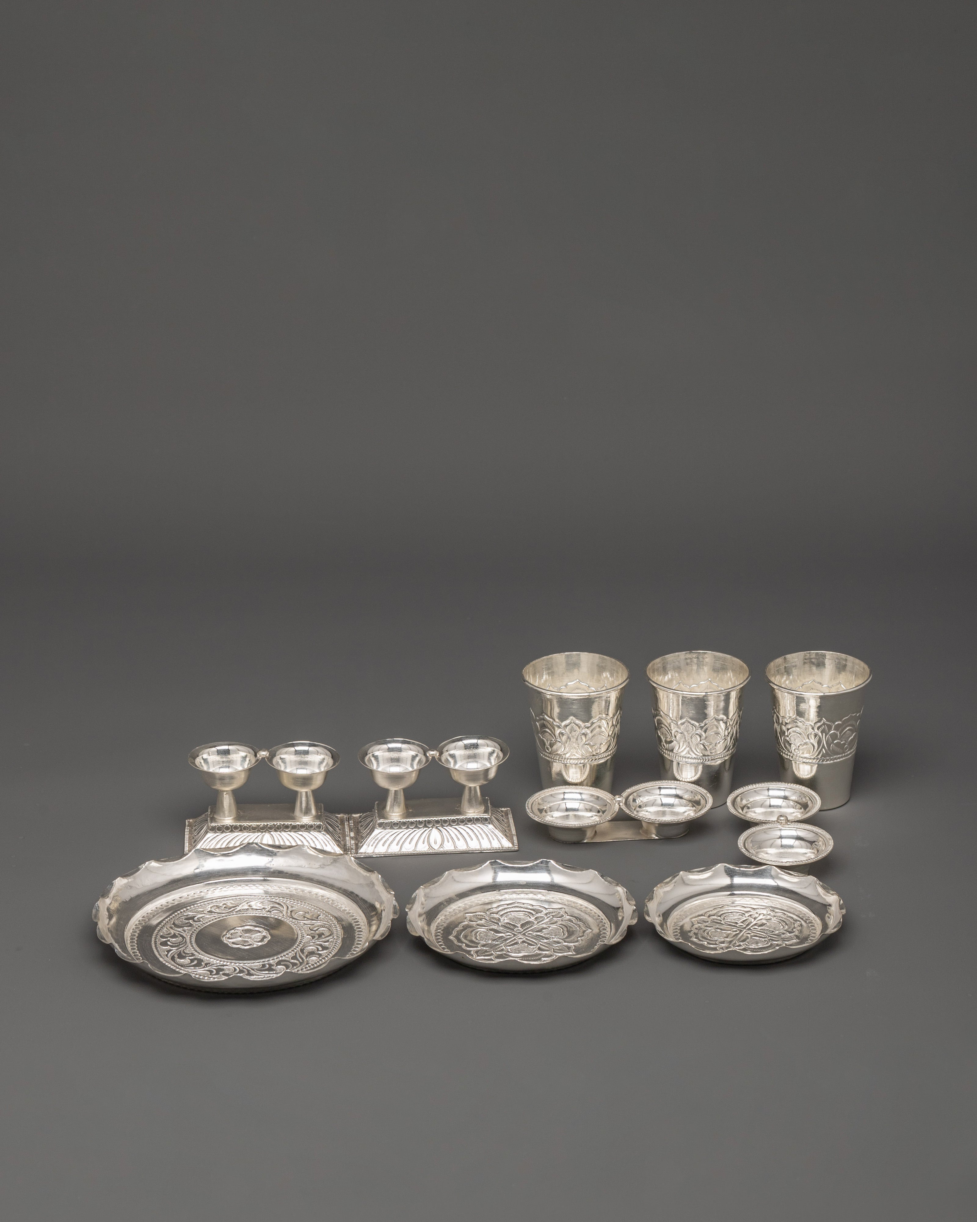 Silver Puja Thali Set