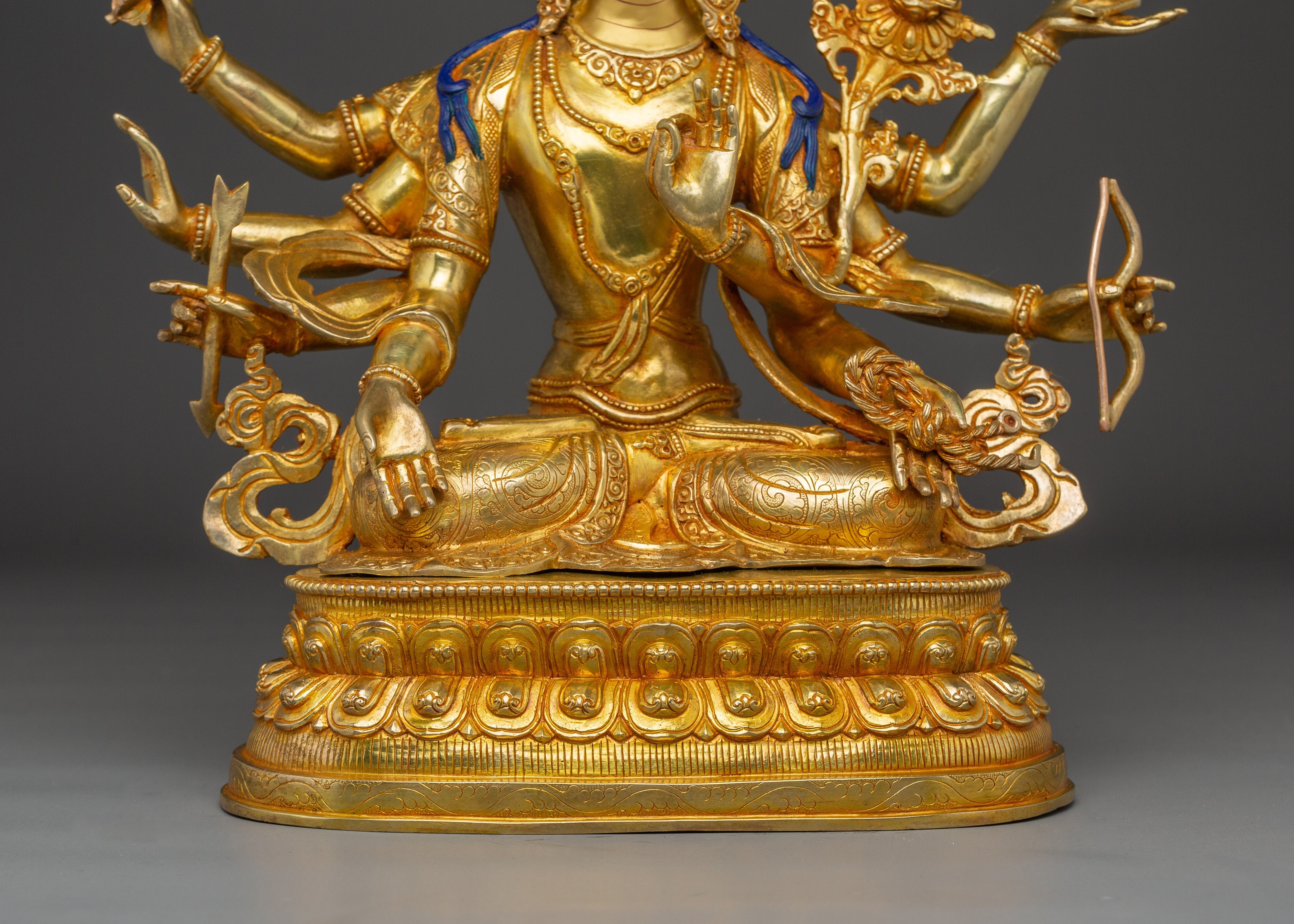 Maha Manjushri Golden Statue | Bodhisattva of Supreme Wisdom