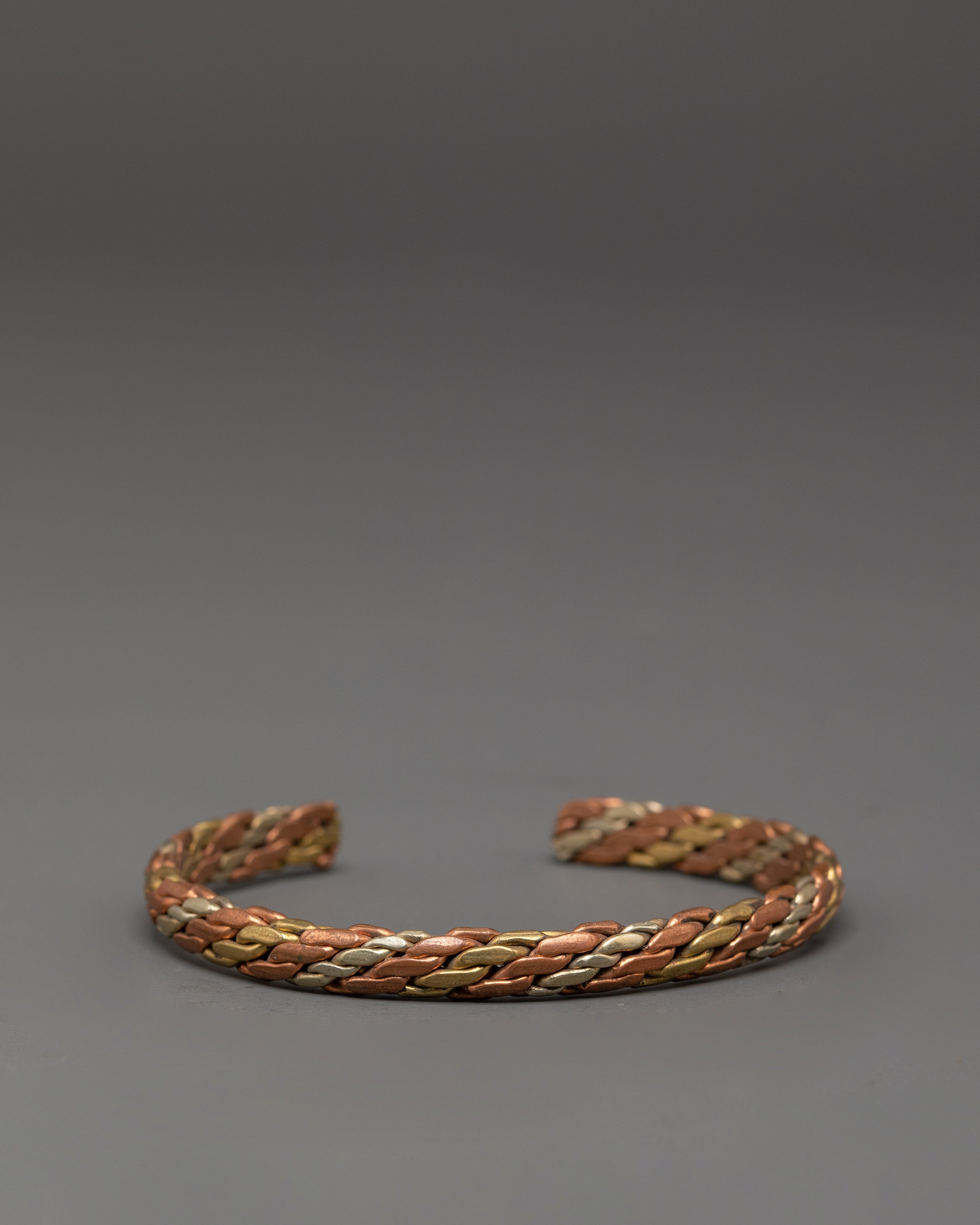 Braid Cuff Bracelet | Handmade Tibetan White Metal Cuff Bracelet