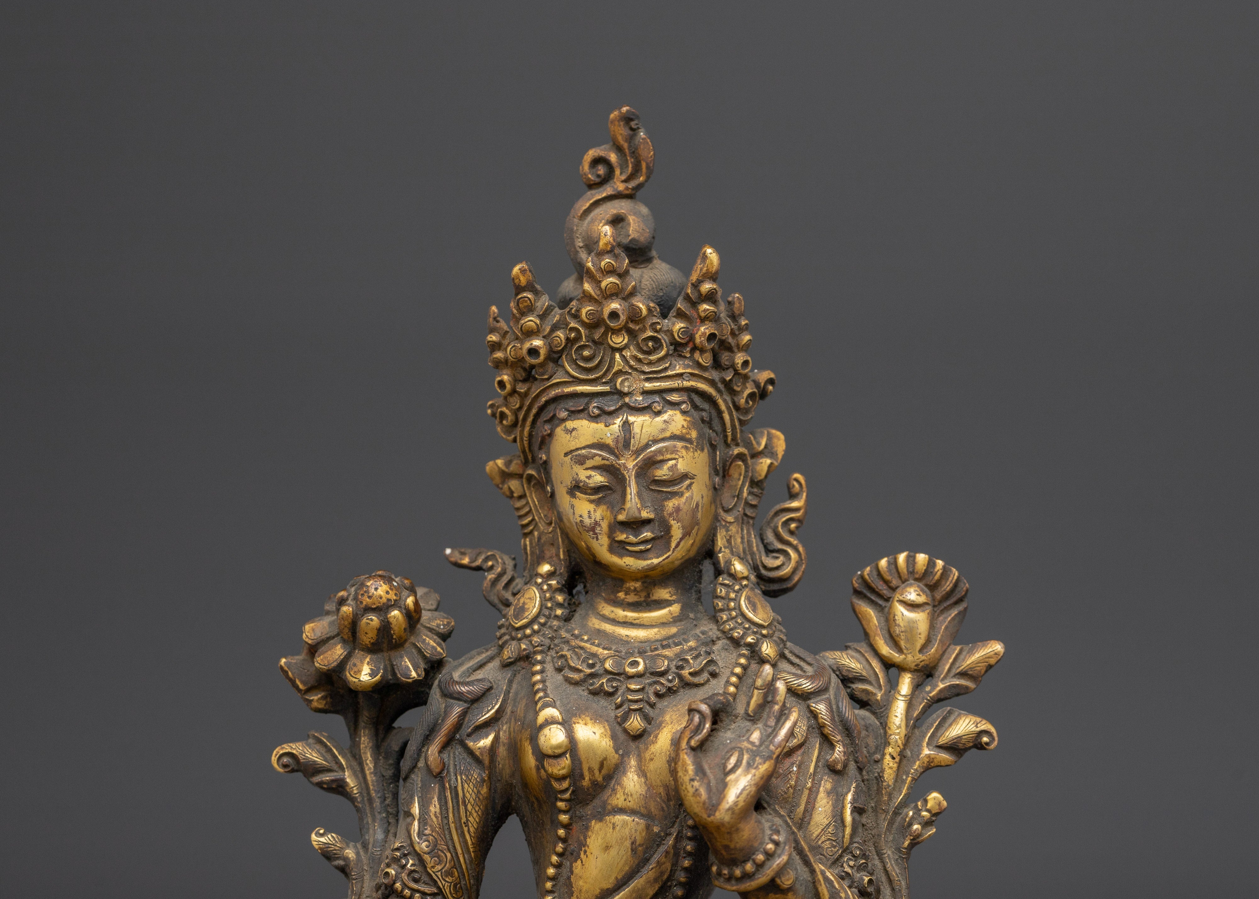 Handcrafted White Tara Figurine | Tibetan Goddess Statue