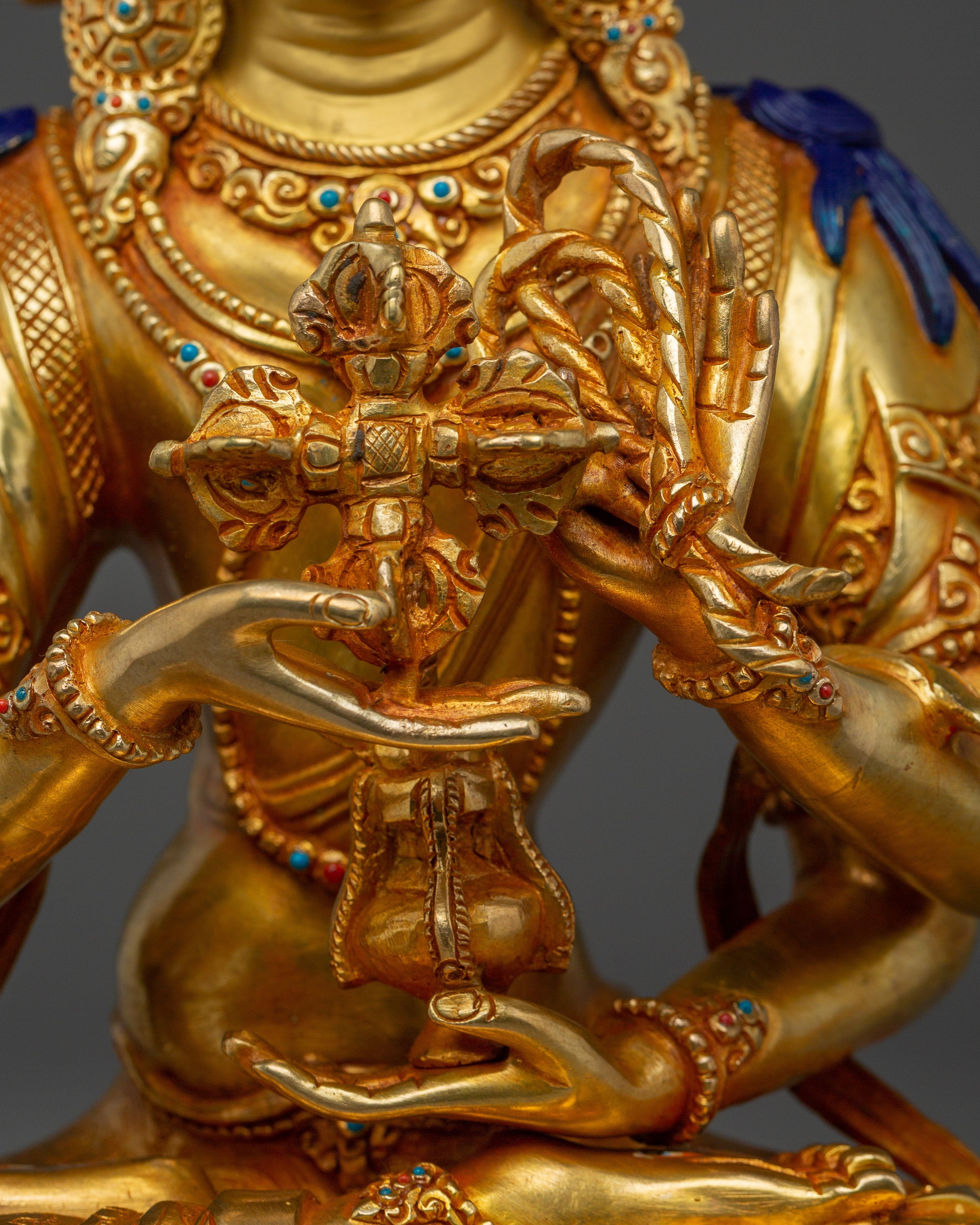 24K Gold-Gilded Namgyalma Copper Statue | Buddhist Deity for Meditation