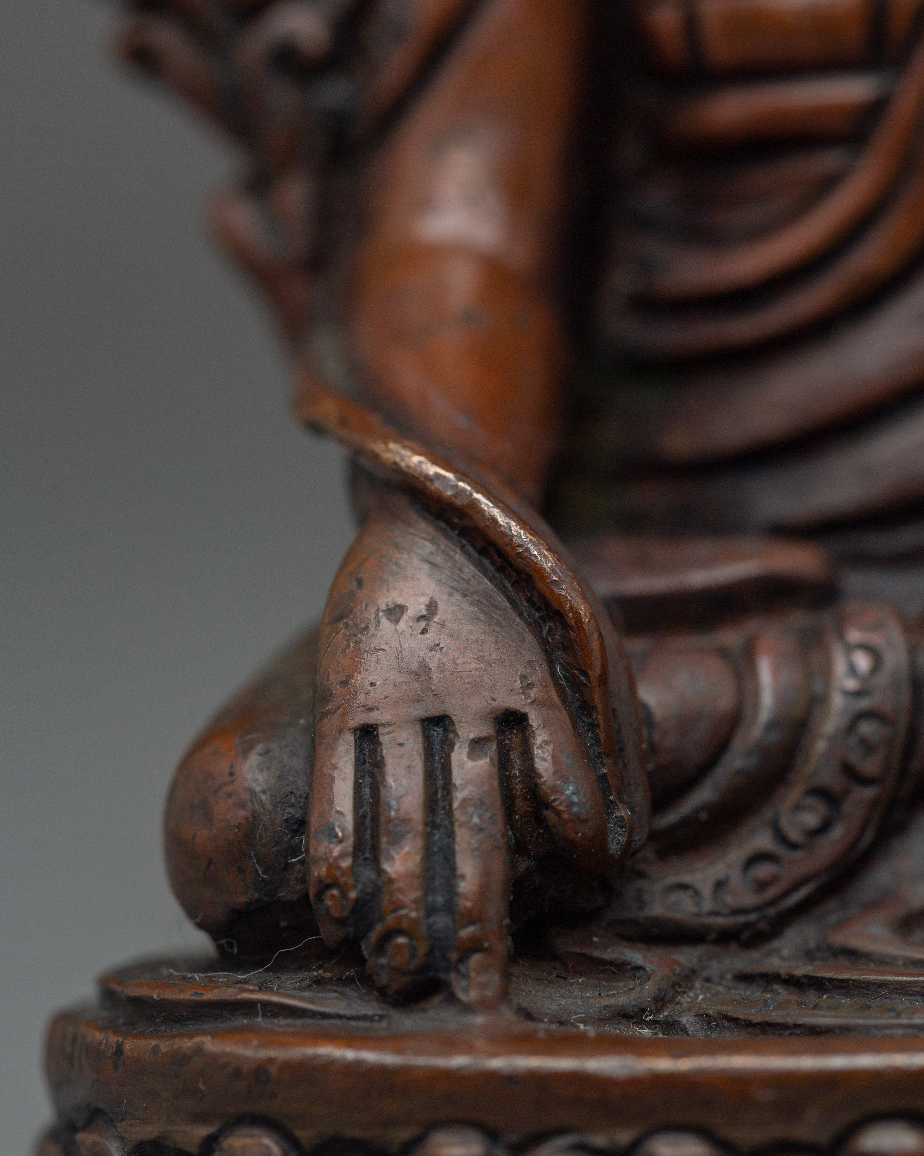 Oxidized Copper Longchenpa Statue | Tibetan Scholar Yogi