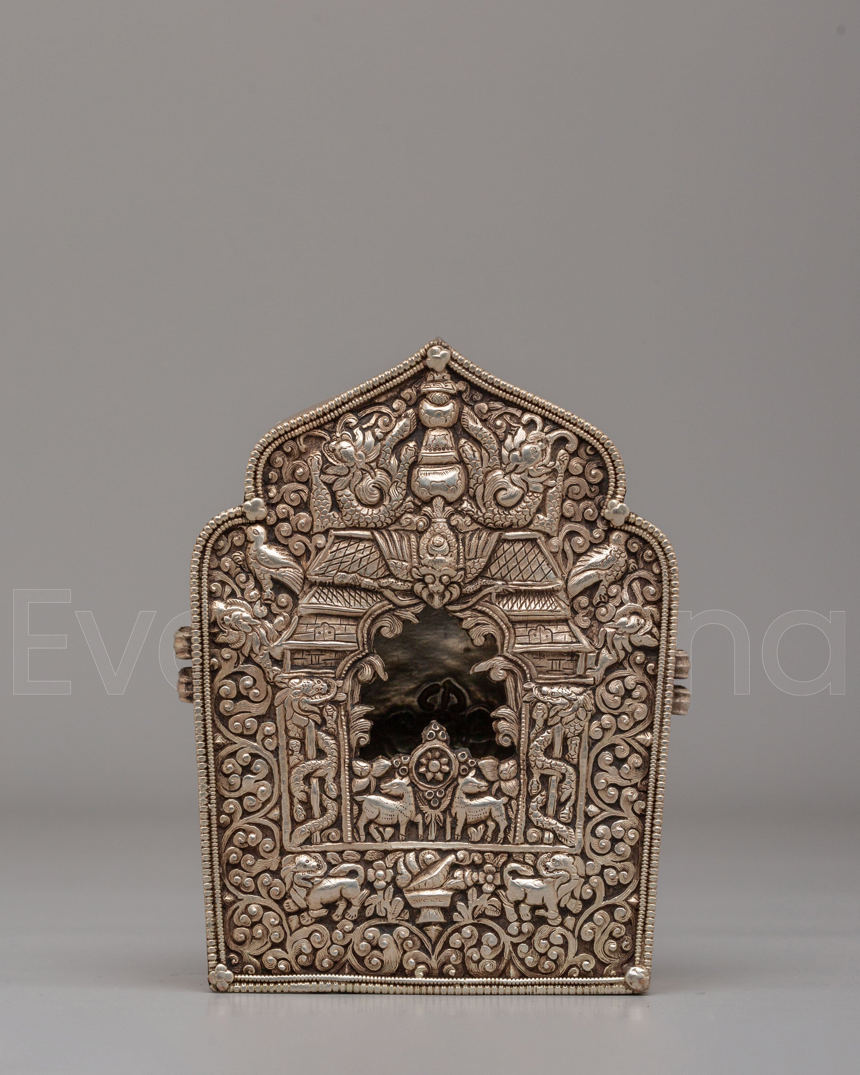 Sacred Himalayan Portable Shrine Ghau Box
