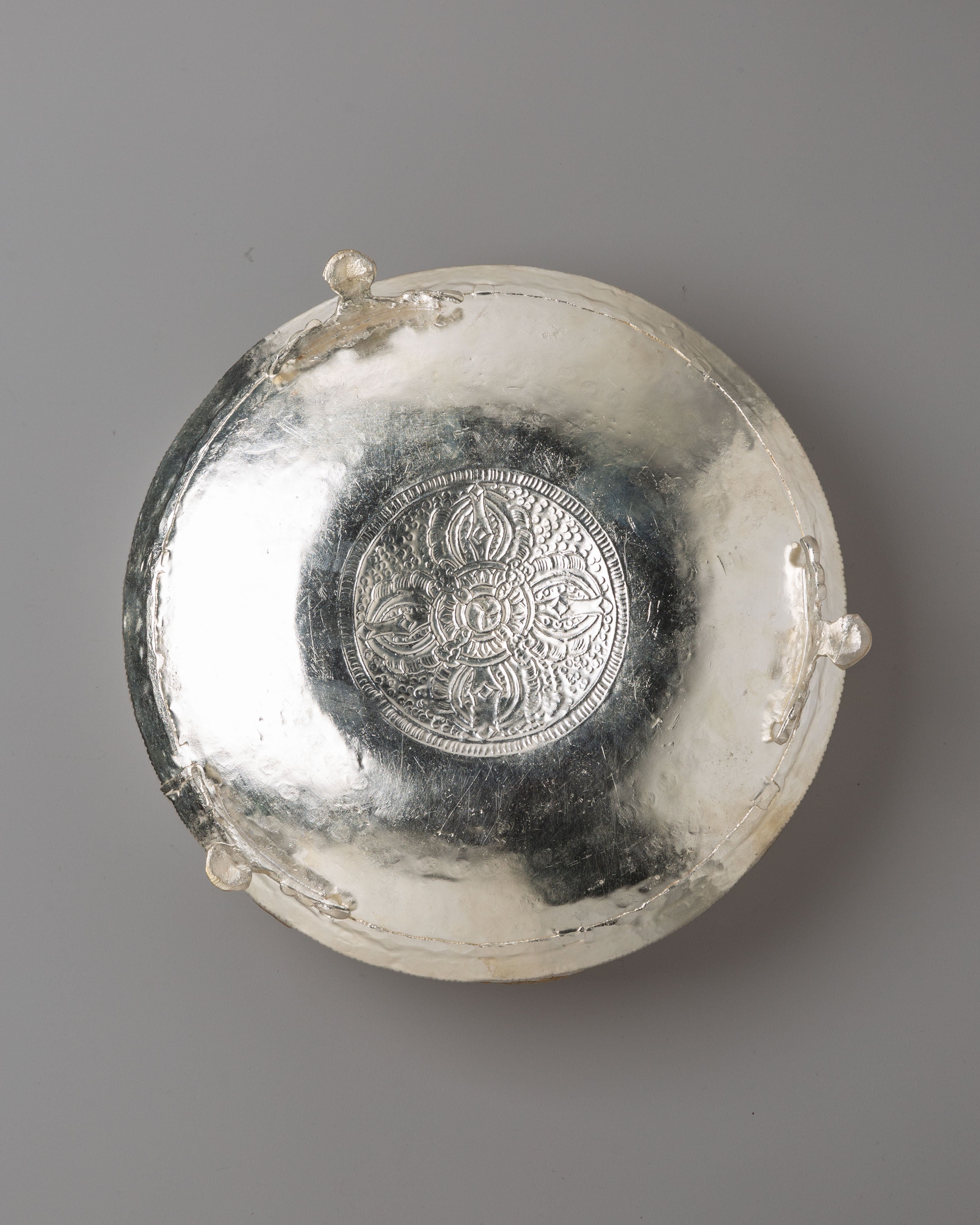 Sacred Silver Plated Khadkulo | Handcrafted Brass Ritual Bowl
