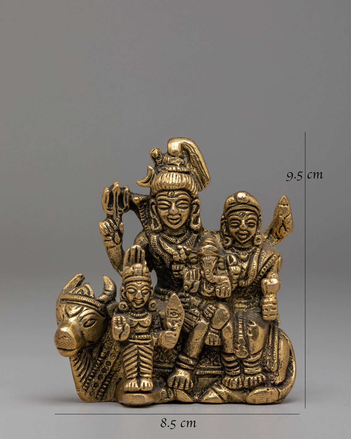 Sacred Shiva Family Statue | Divine Hindu Deity Sculpture