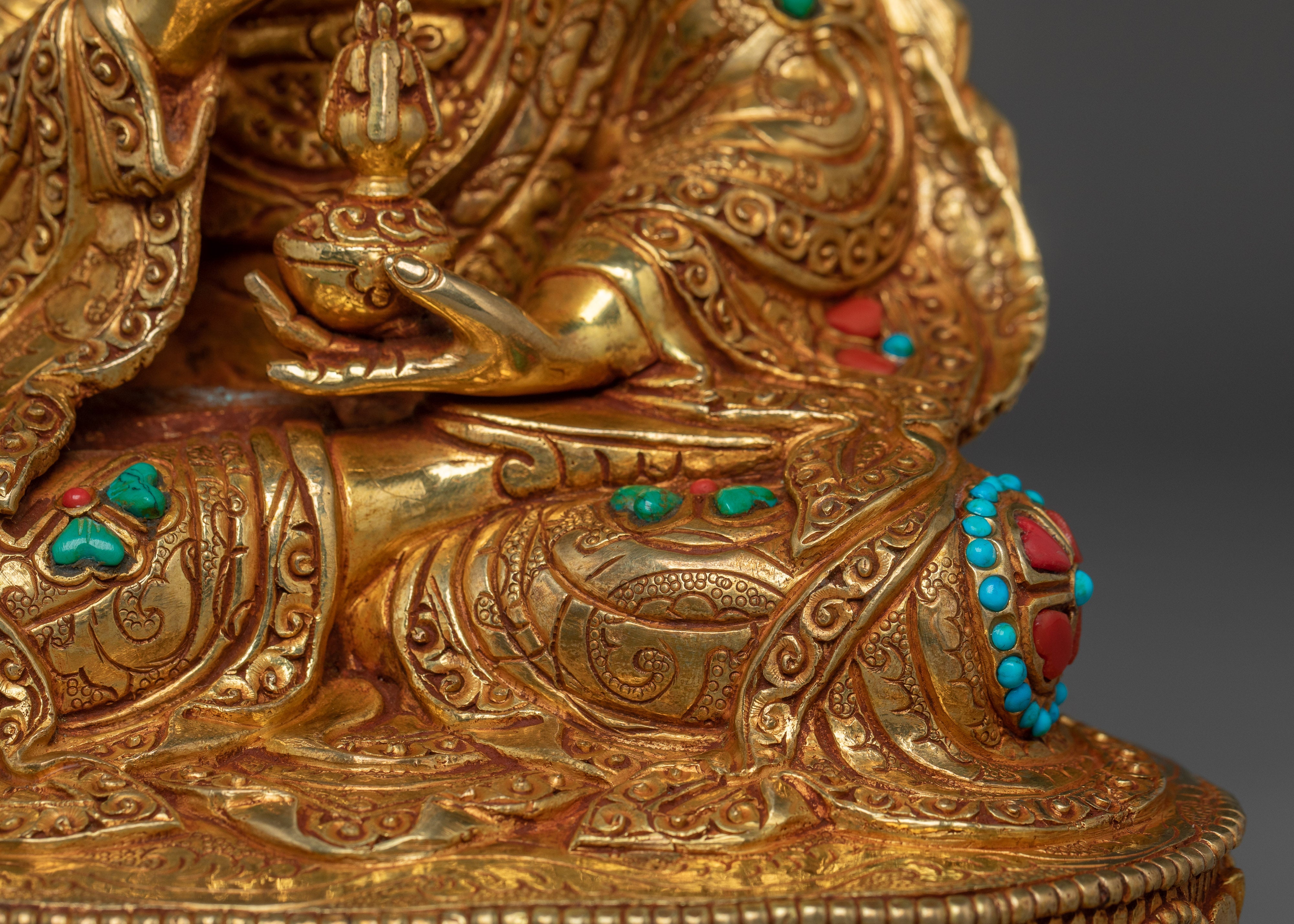 Guru Tsokye Dorje Golden Statue | Manifestation of Padmasambhava