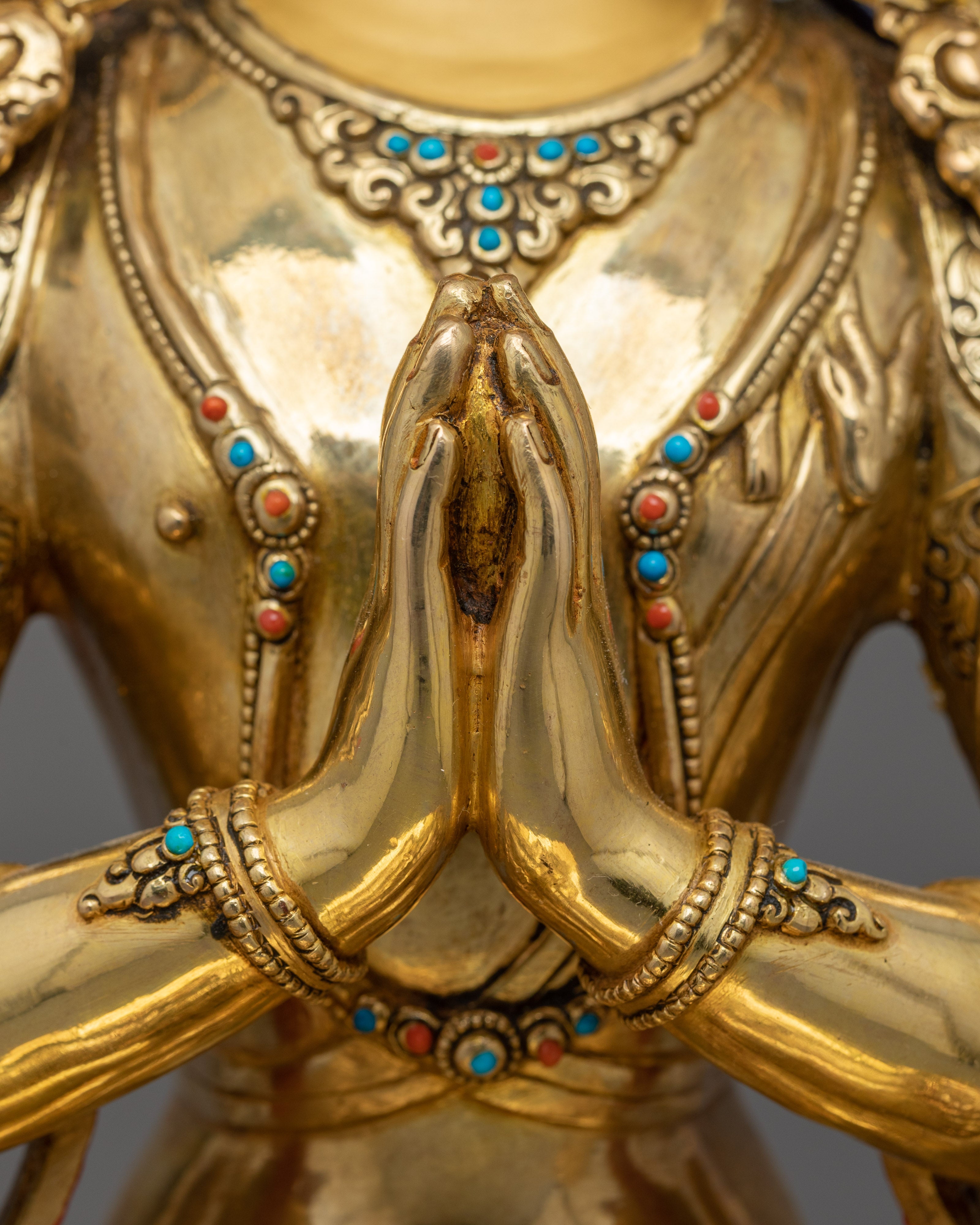 Meditating Four-Armed Chenrezig Statue | Tibetan Buddha of Compassion and Healing