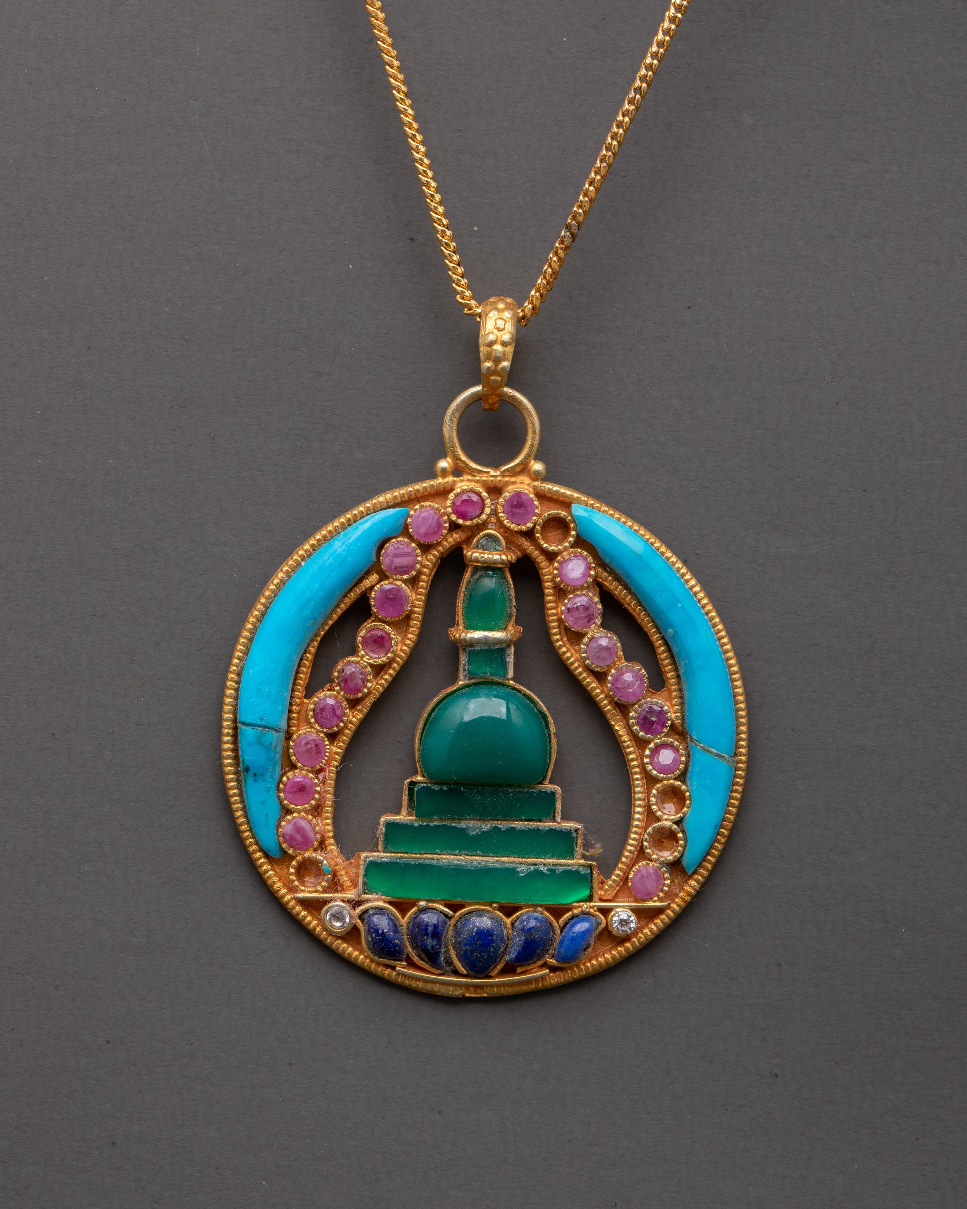 Handcrafted Silver Stupa Pendant