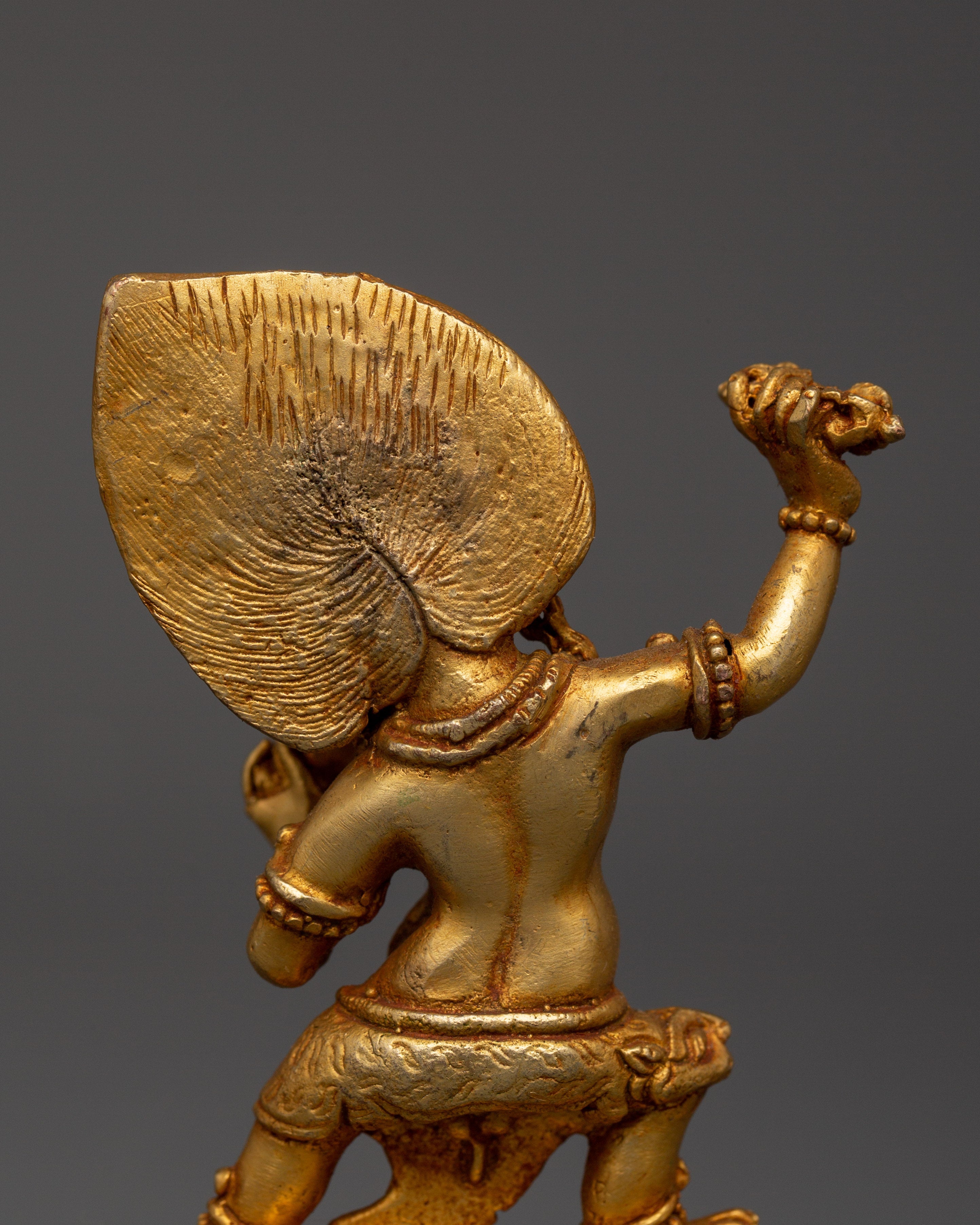 Gold-plated copper Vajrapani statue | Sacred Buddhist Decor