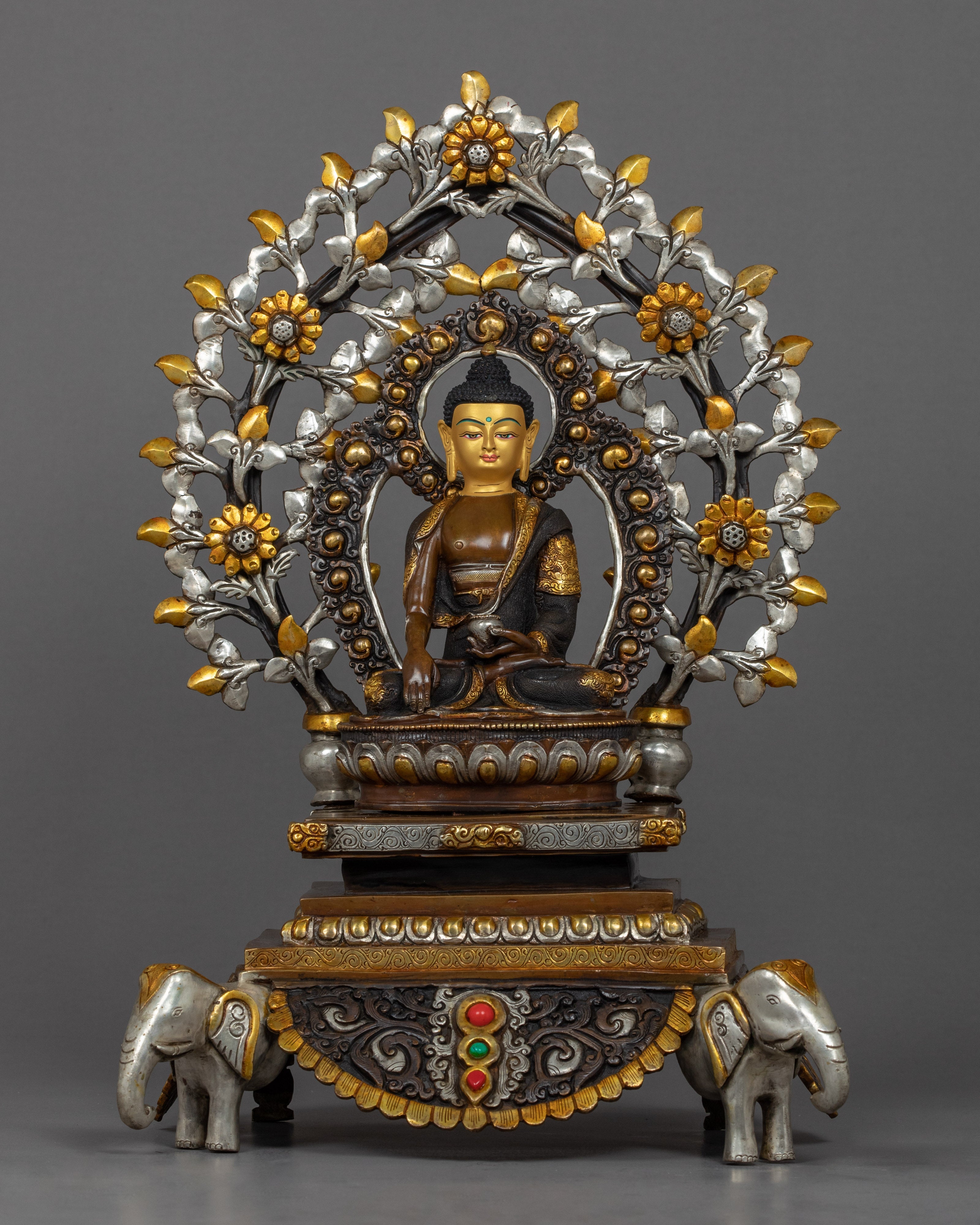 Three Tibetan Buddhas Statue | Traditional Hand-Carved Set