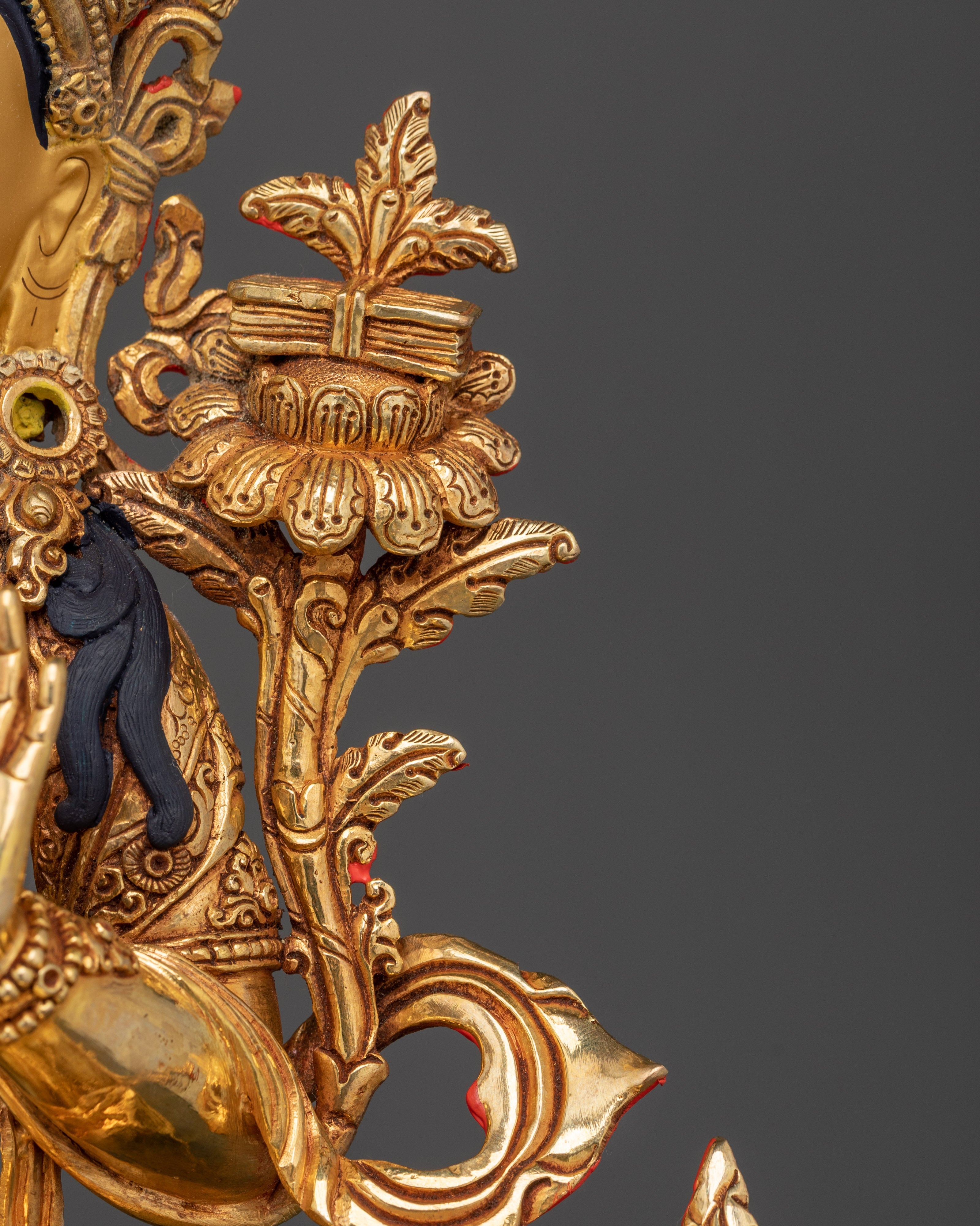 Manjushri Handmade Gold Gilded Statue | Embodiment of Wisdom