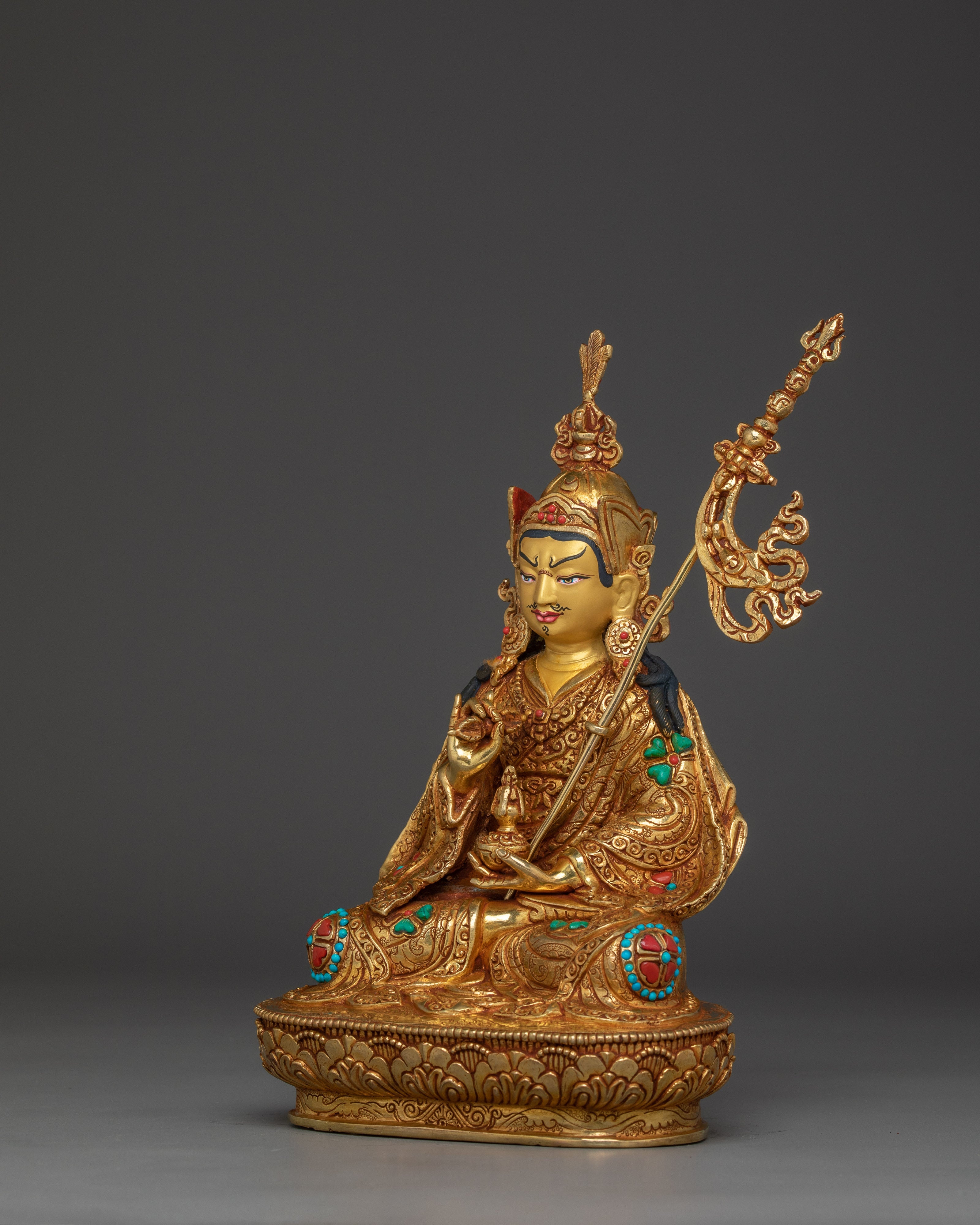 Guru Tsokye Dorje Golden Statue | Manifestation of Padmasambhava