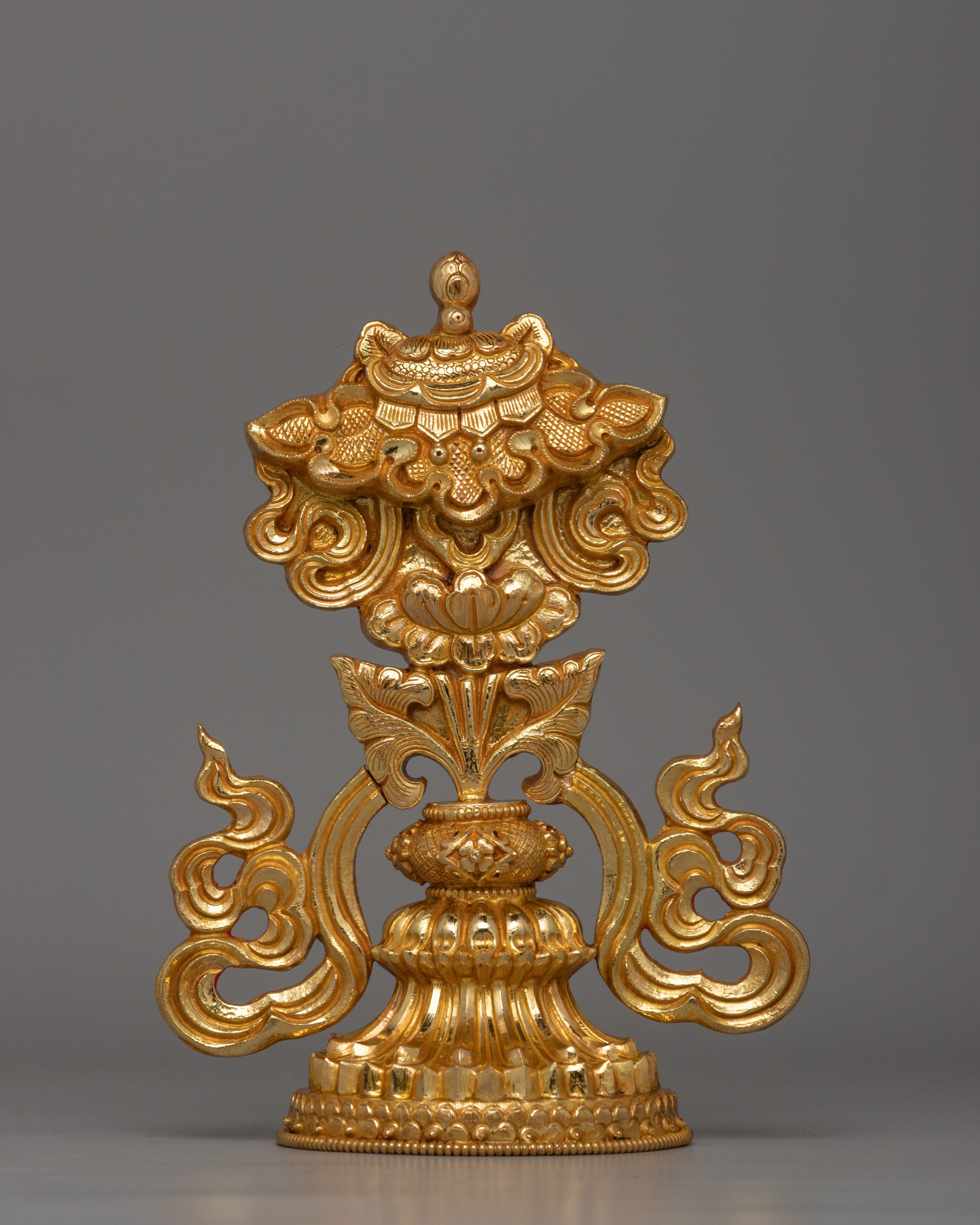 Gold-Plated Auspicious Symbol | Buddhist Rituals and Home Decor